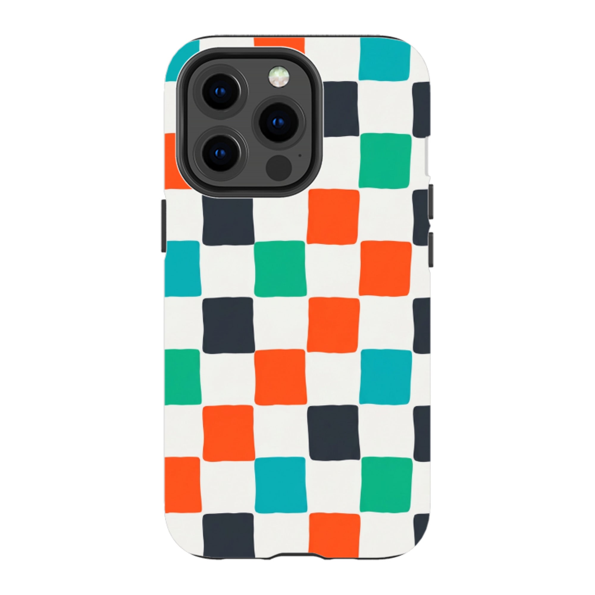 iPhone Tough Case - Multi-Color Checkerboard