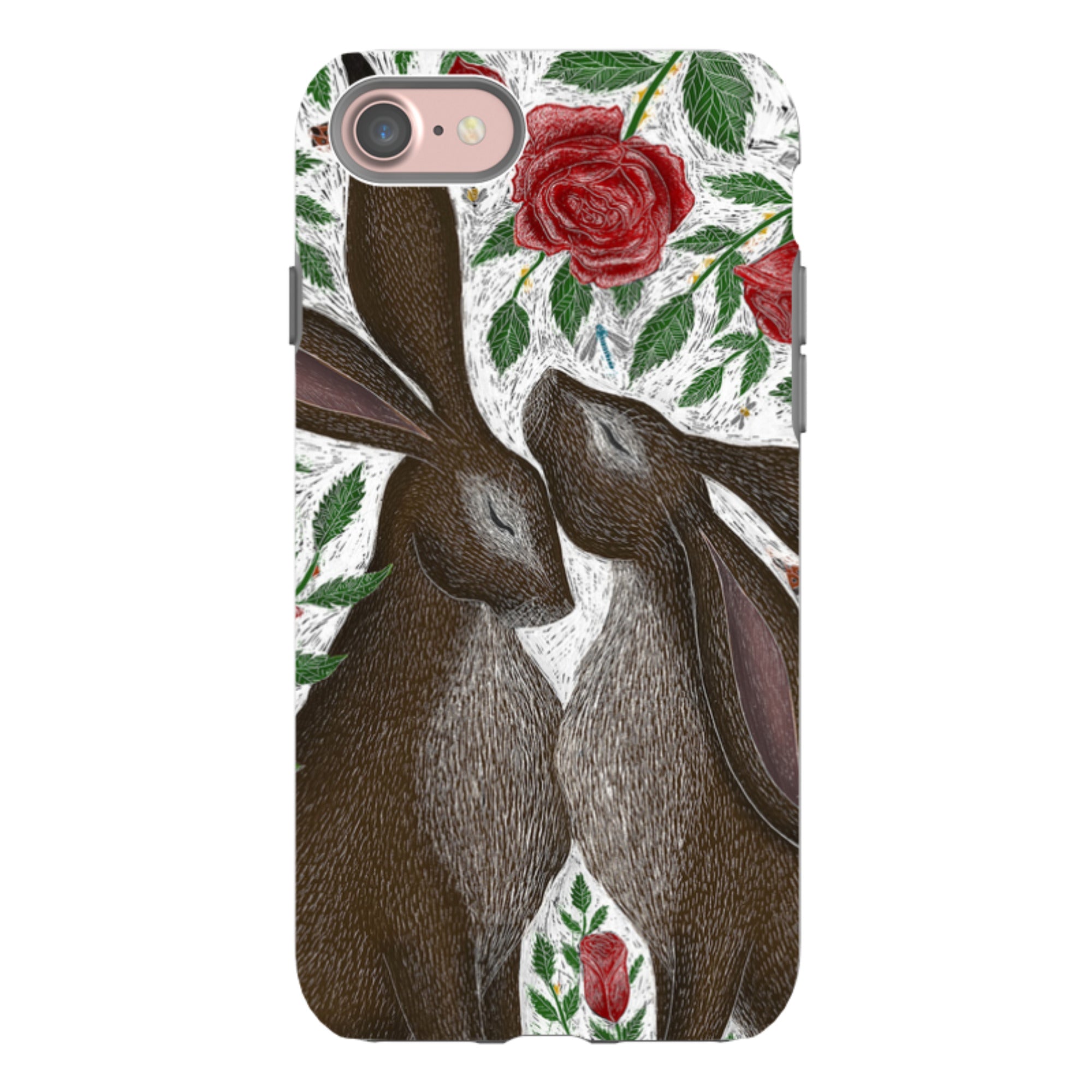 iPhone Tough Case - Hares And Red Roses By Catherine Rowe