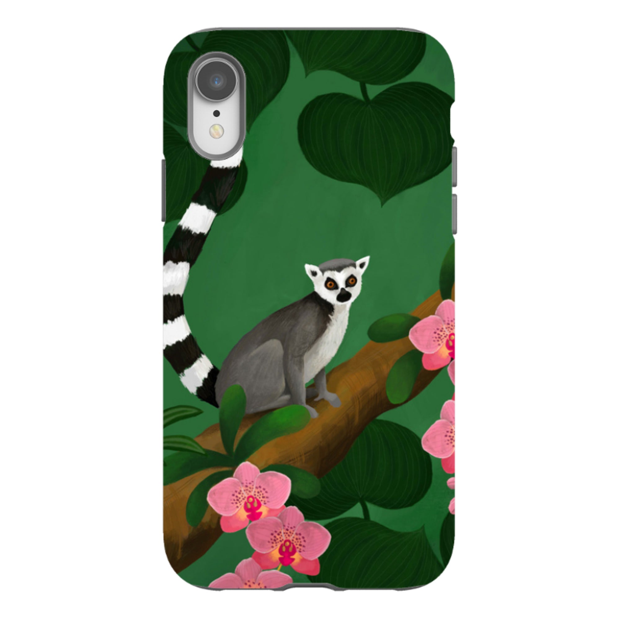 iPhone Tough Case - Lemur And Orchids By Bex Parkin