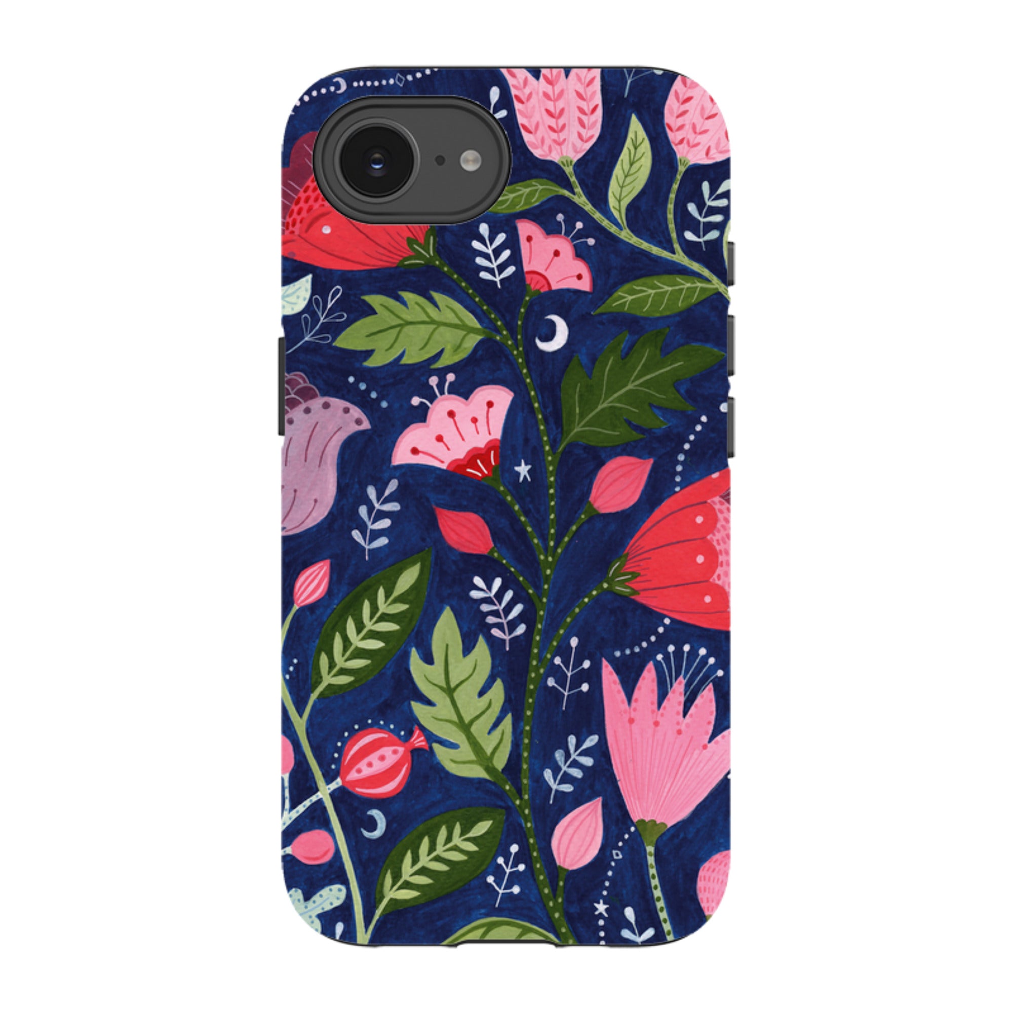 iPhone Tough Case - Flowers On Blue By Bex Parkin