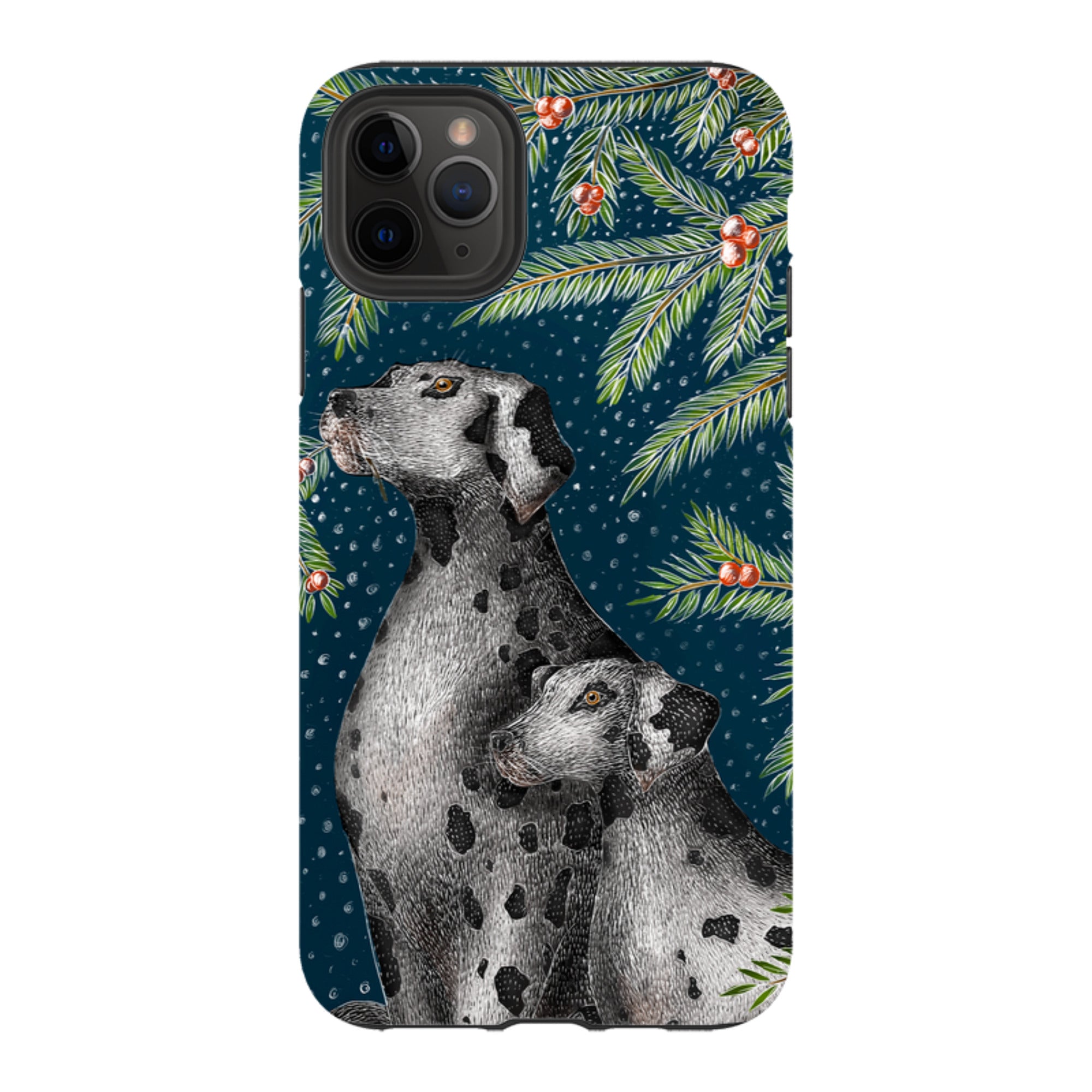 iPhone Tough Case - Christmas Dalmatians By Catherine Rowe