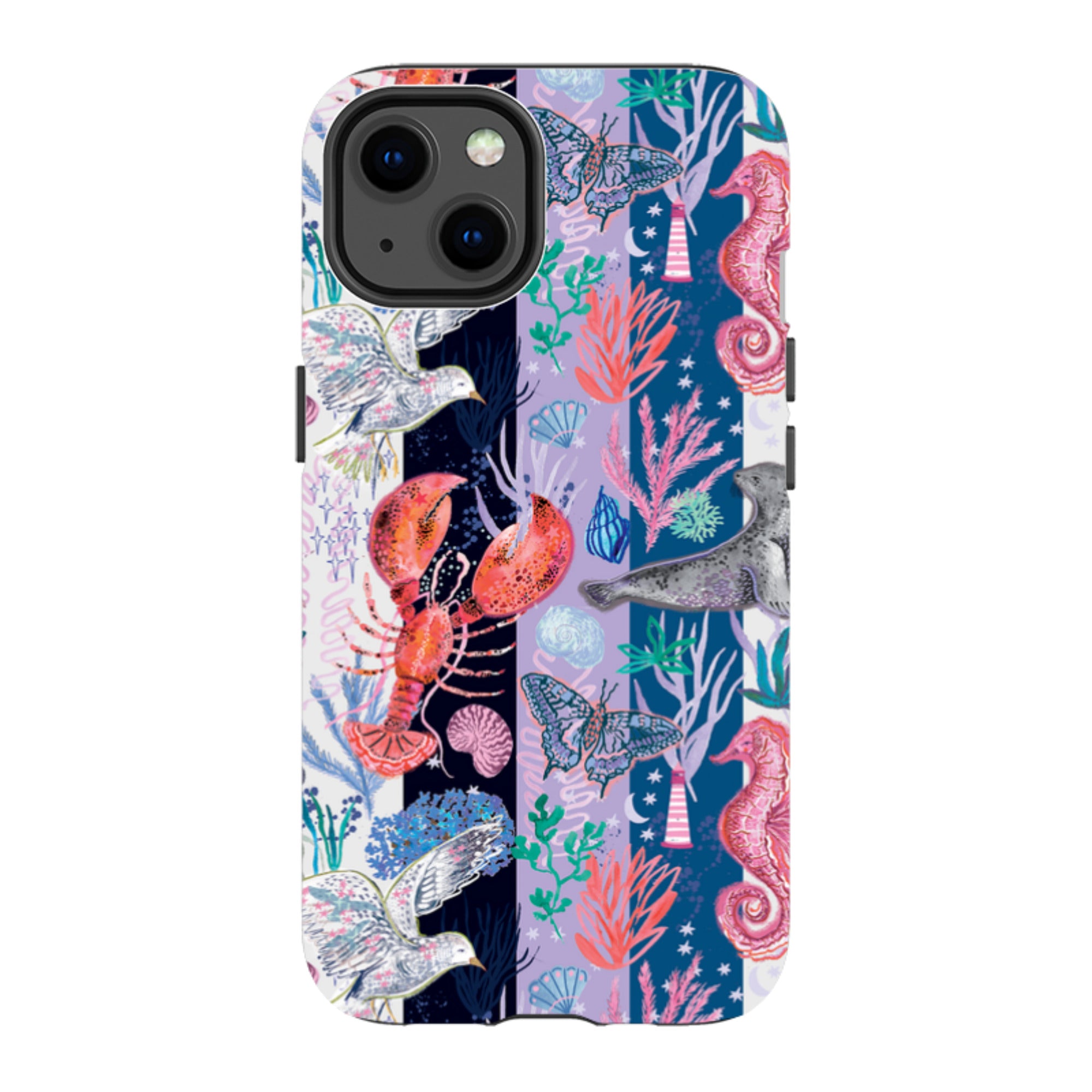 iPhone MagSafe Tough Case - Coastal Calling Stripe II By Emma Frances Grant