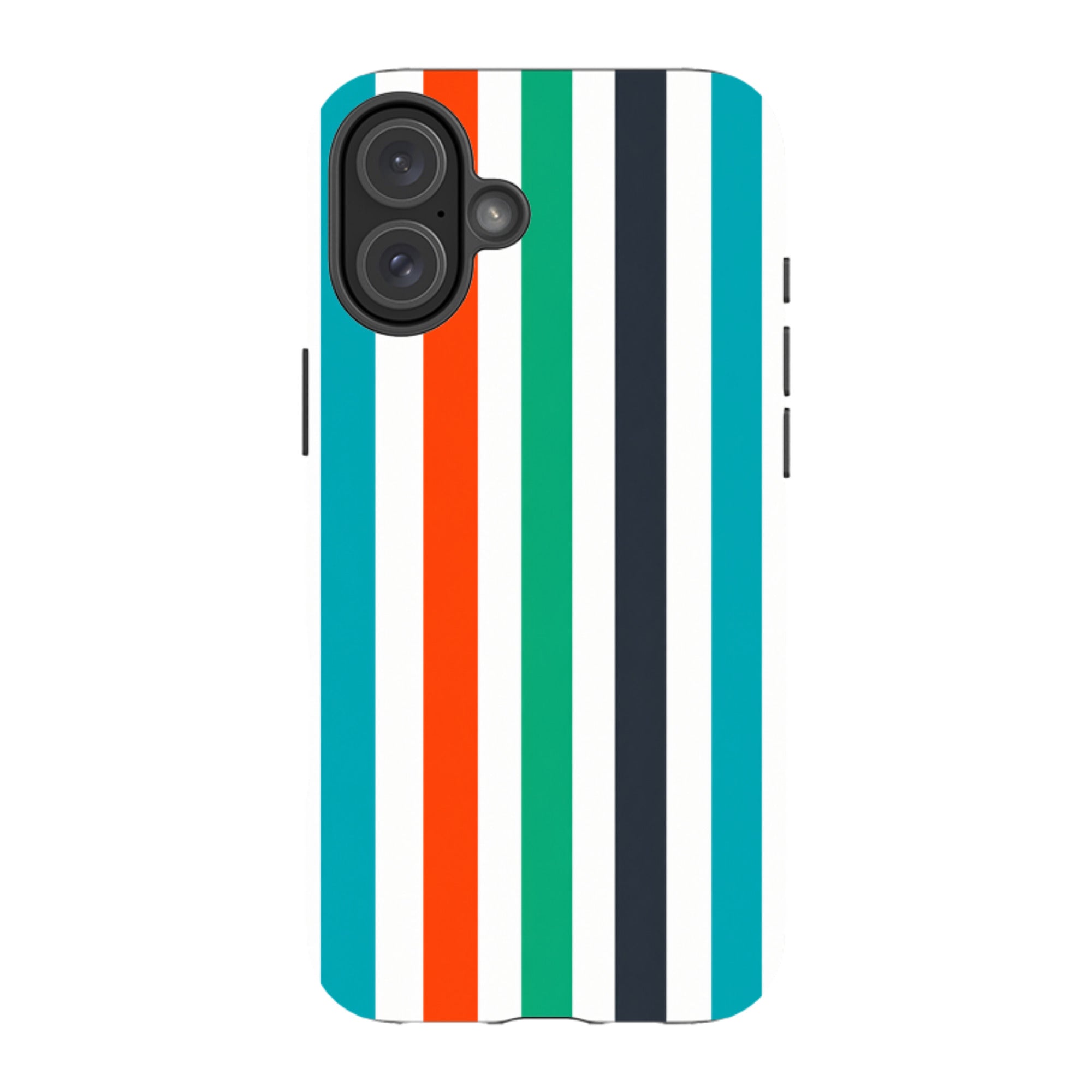 iPhone Tough Case - Orange & Teal Stripe