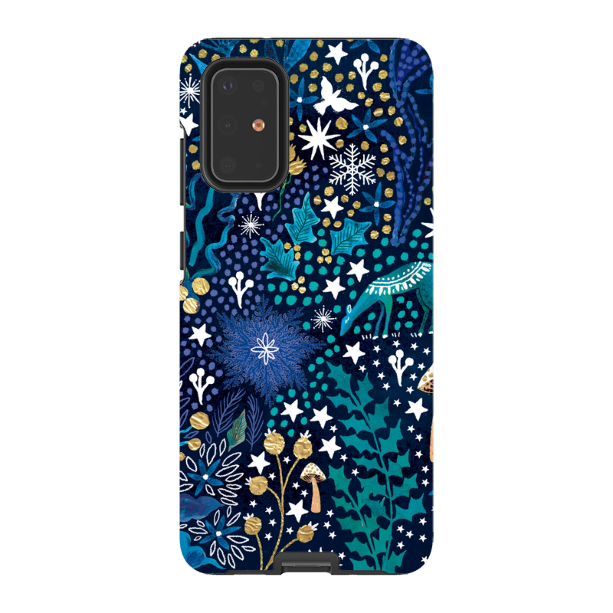 Samsung Tough Case - Winter Flowers Teal By Emma Frances Grant