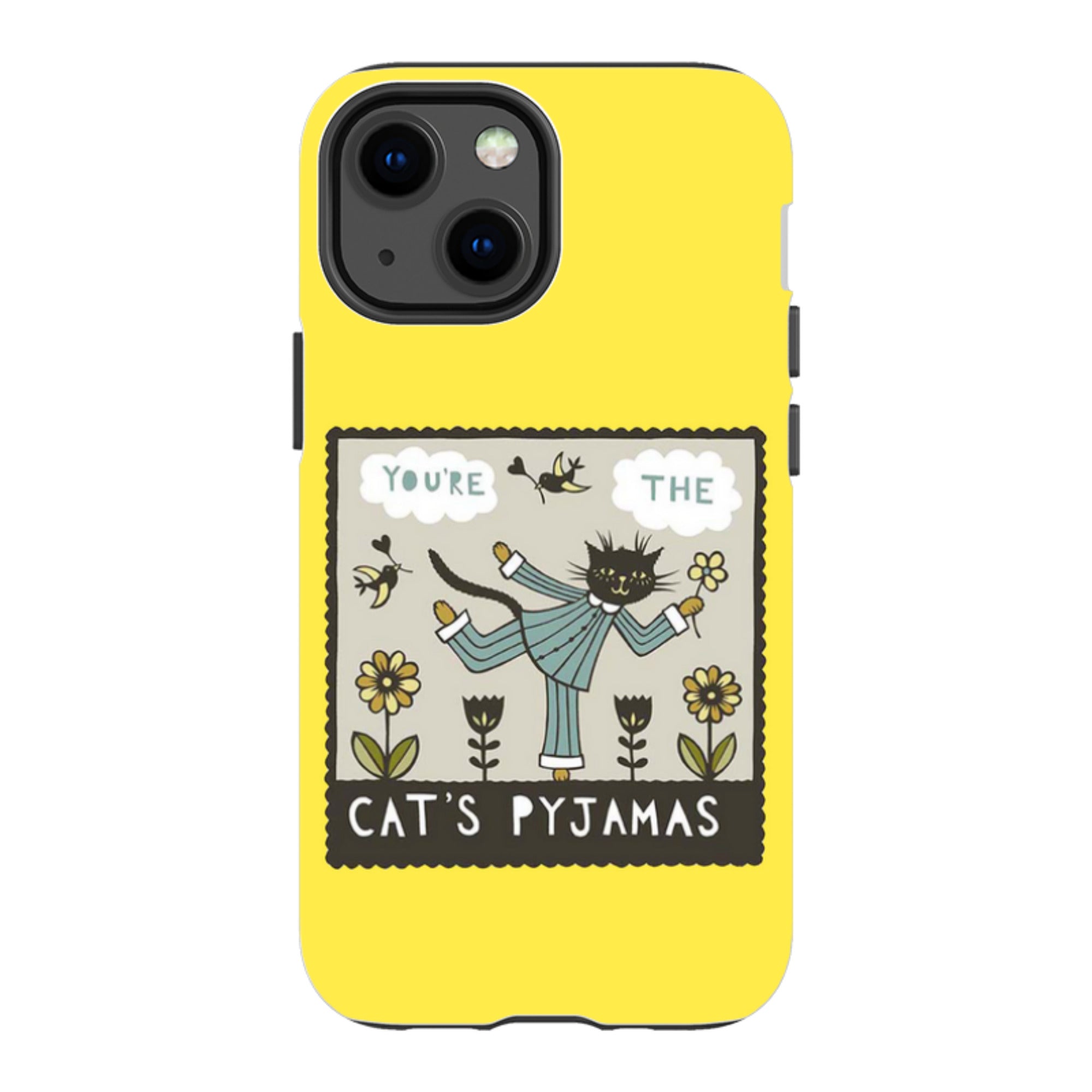 iPhone Tough Case - Cats Pyjamas Yellow By Suzy Taylor