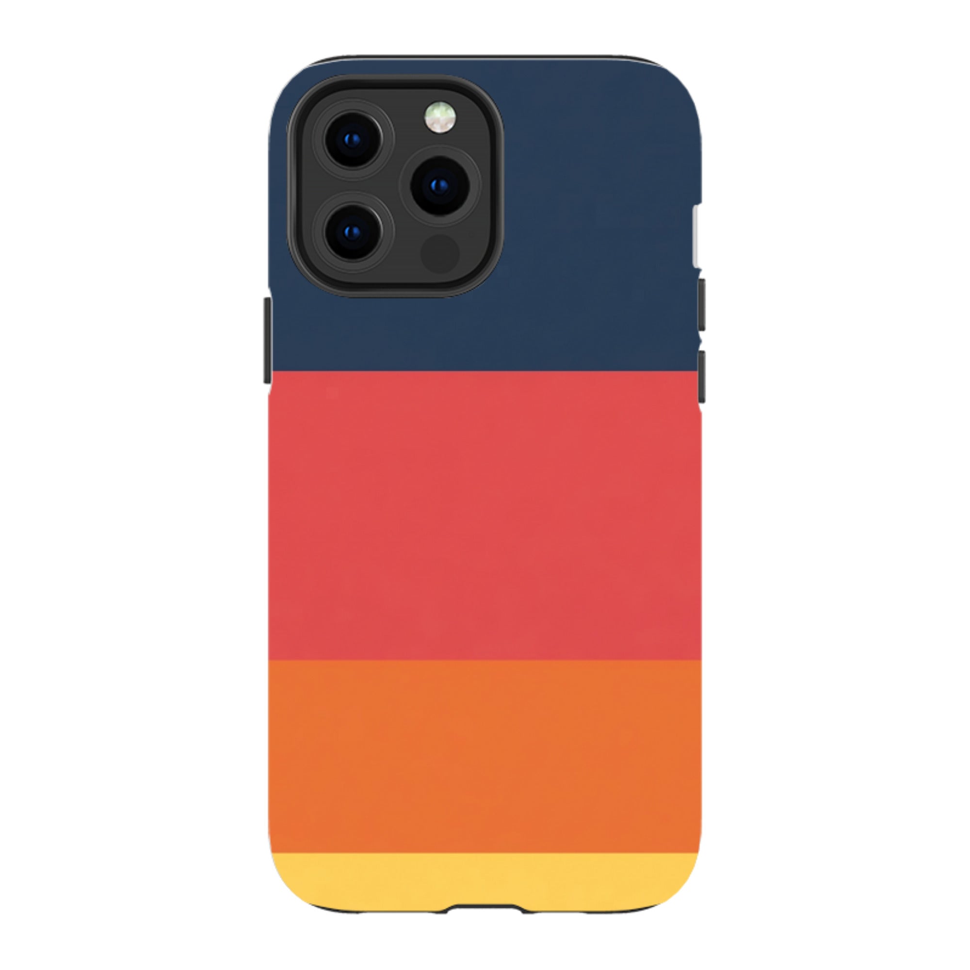 iPhone Tough Case - Navy Blue & Orange Gingham