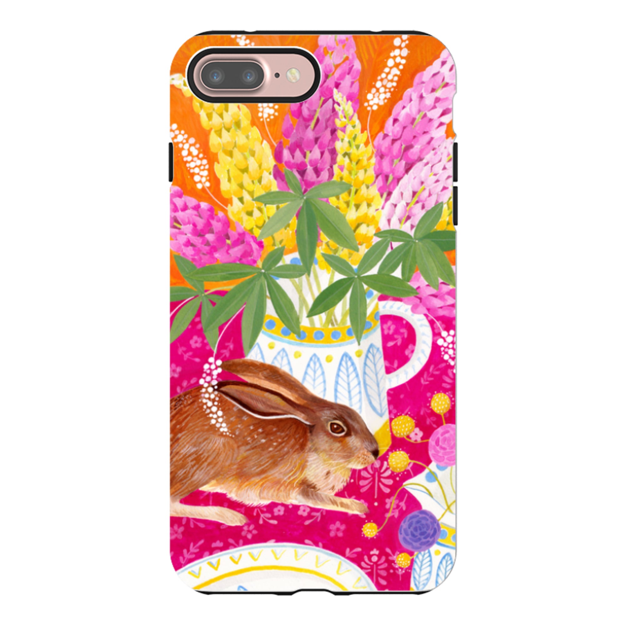 iPhone Tough Case - Rabbit Lupins By Bex Parkin