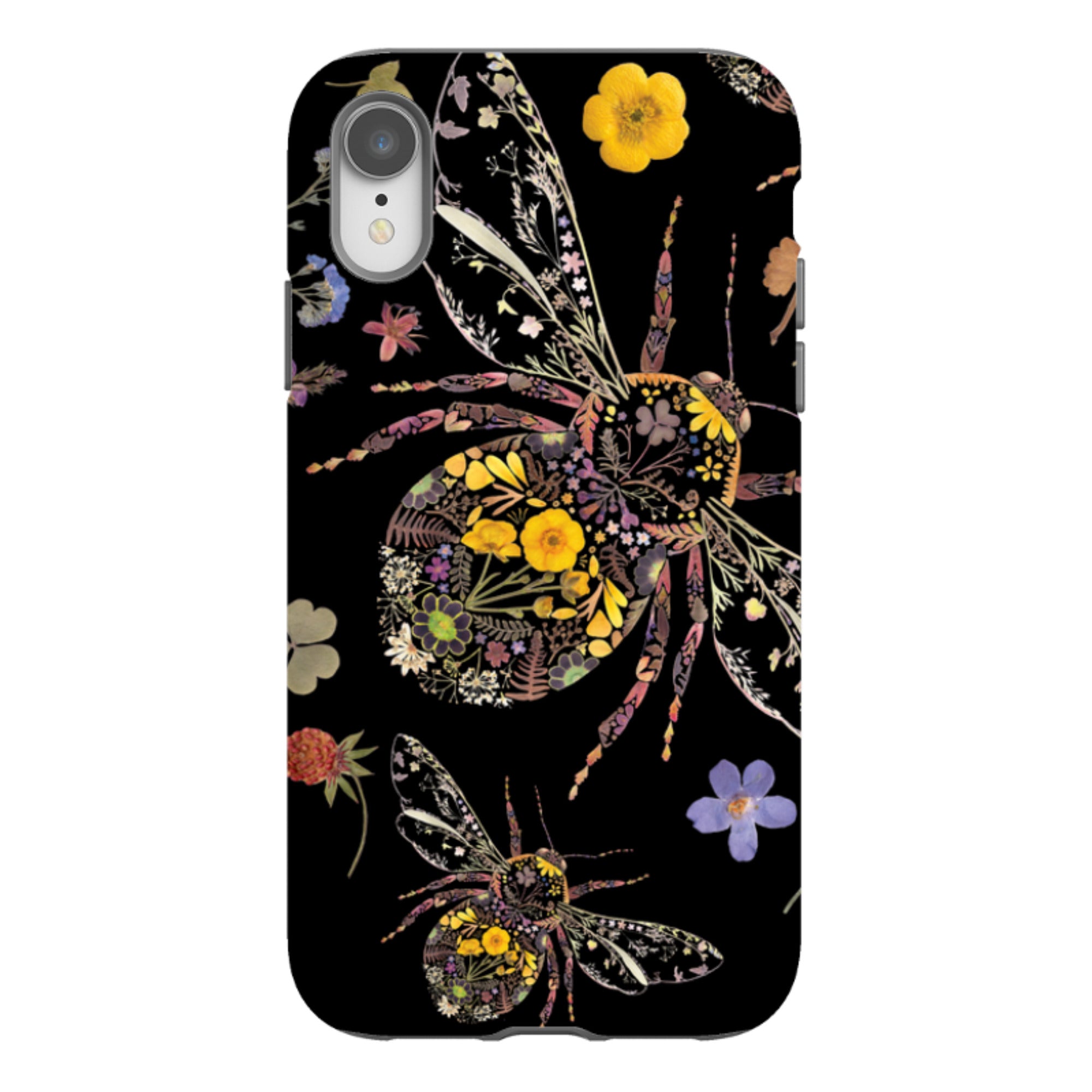 iPhone Tough Case - Floral Bumble Bees By Helen Ahpornsiri
