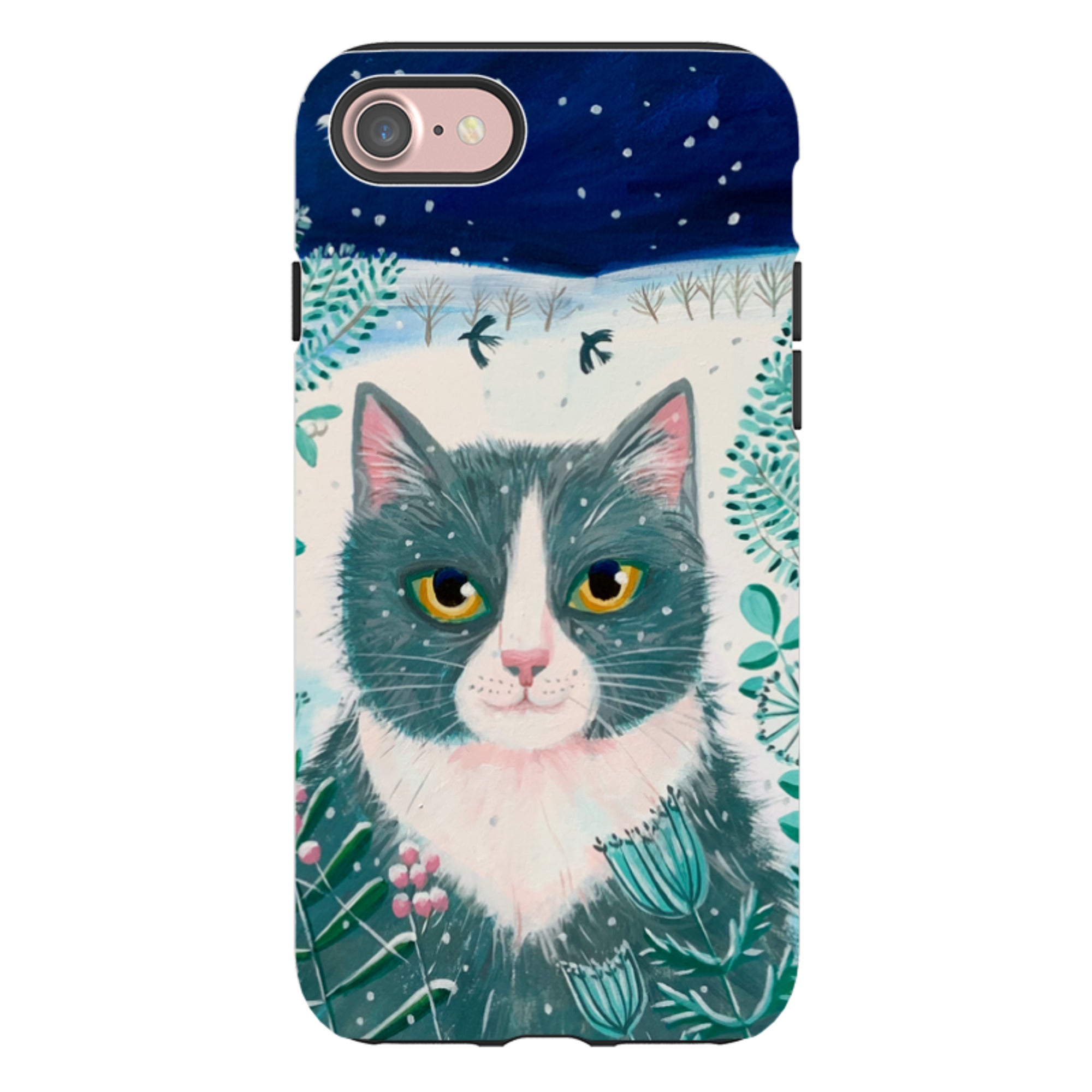 iPhone Tough Case - Xmas Cat By Mary Stubberfield