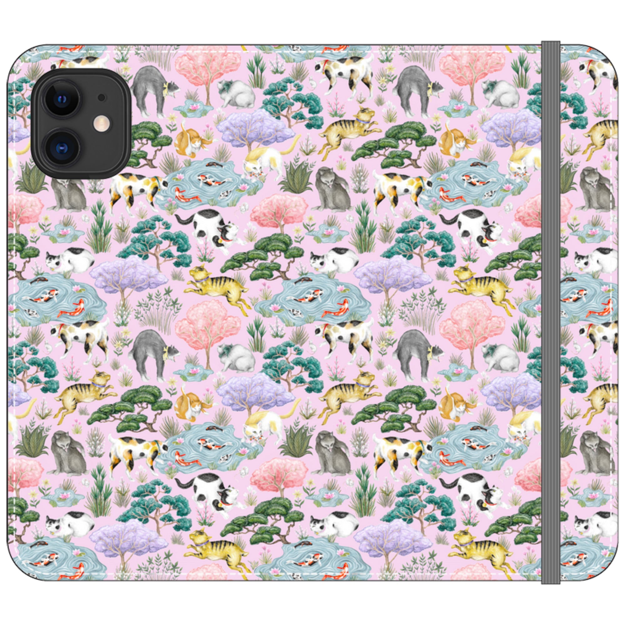 Cat Garden Wallet Case By Catherine Rowe