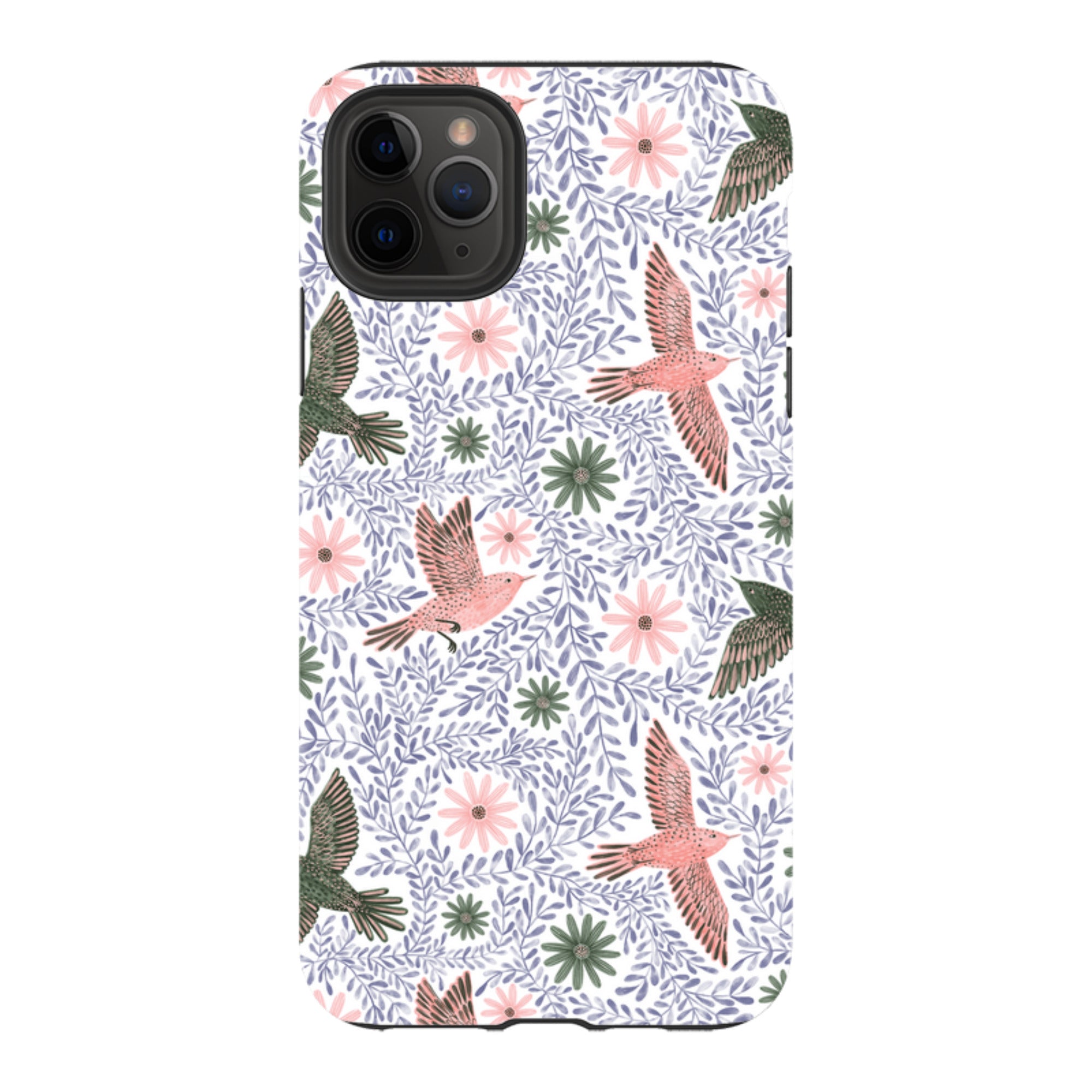 iPhone Tough Case - Bird Pattern Blue By Lee Foster Wilson