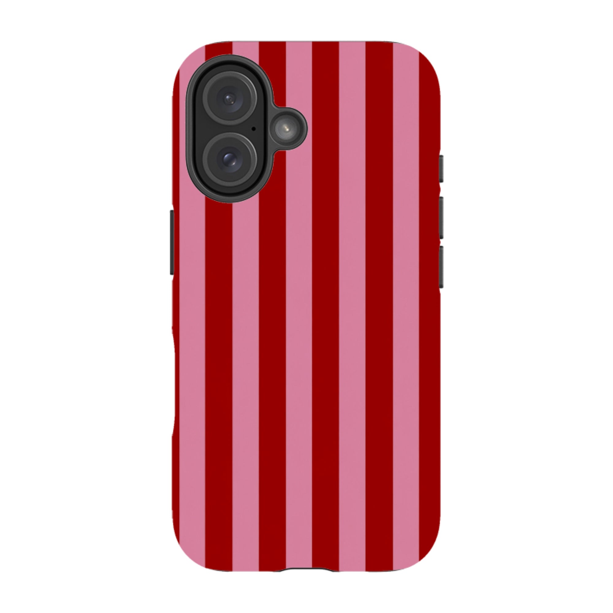 iPhone Tough Case - Burgundy & Pink Stripe