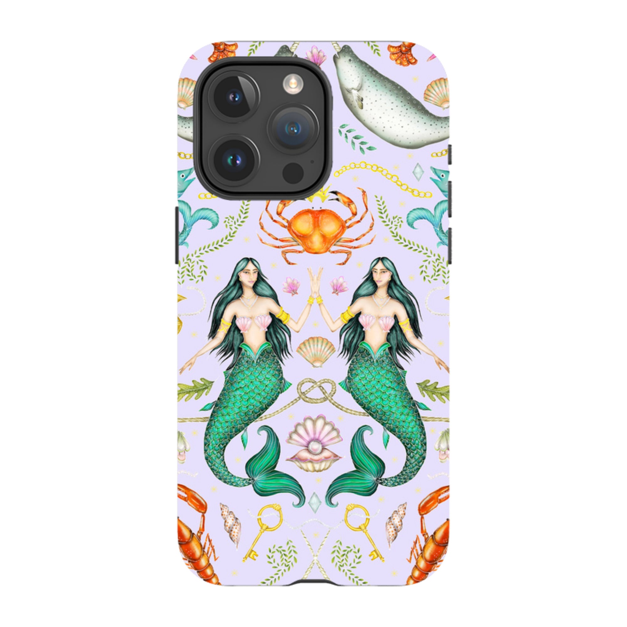 iPhone MagSafe Tough Case - Tritons Treasure Lilac By Catherine Rowe