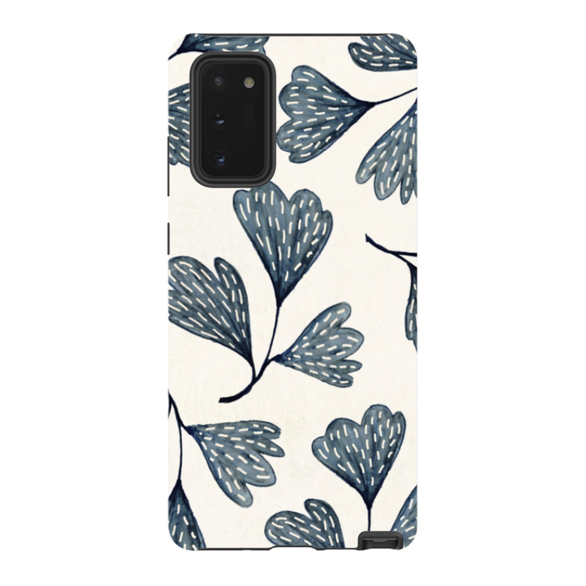Samsung Tough Case - Indigo Leaves By Katherine Quinn