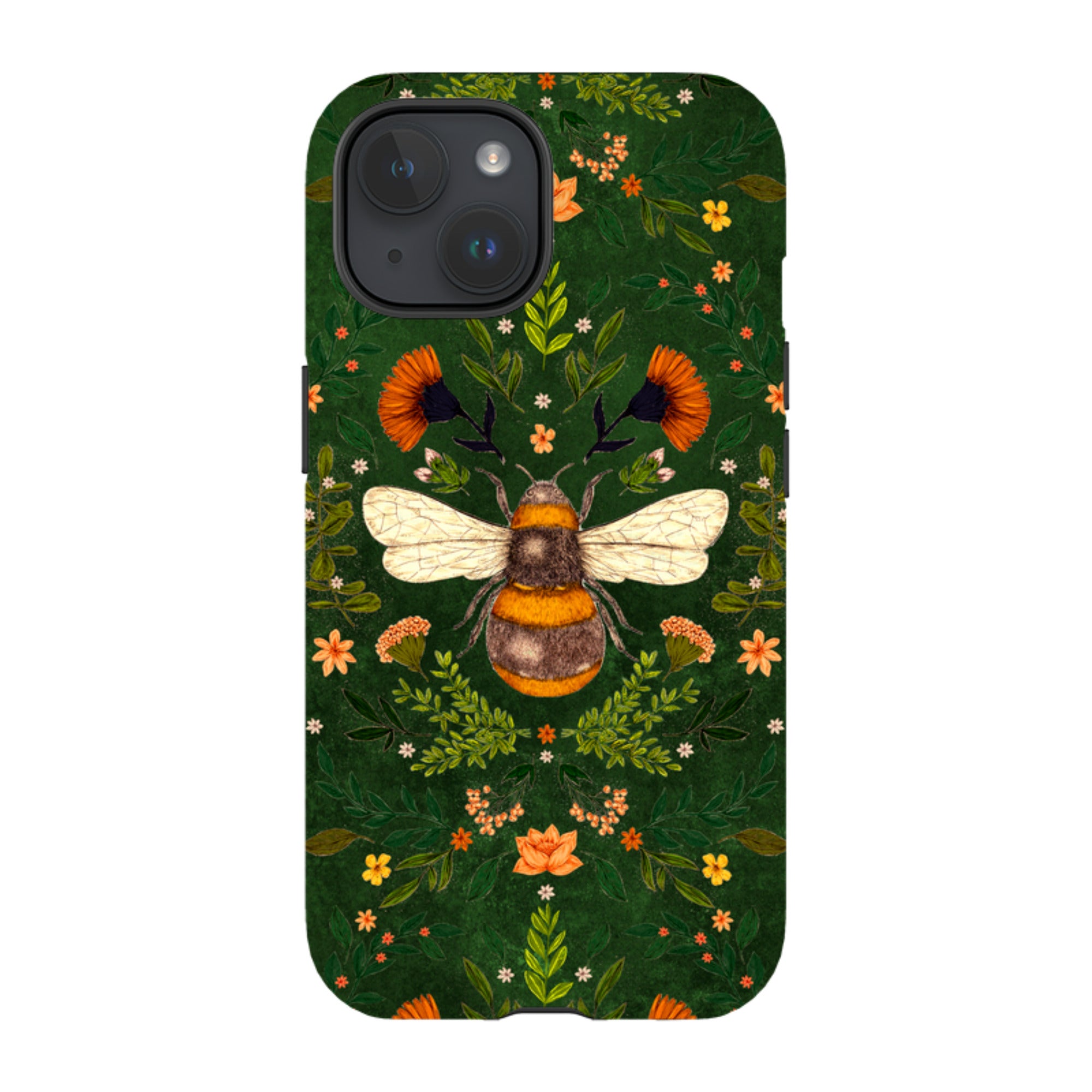 iPhone MagSafe Tough Case -  Botanical Bee Green By Jade Mosinski