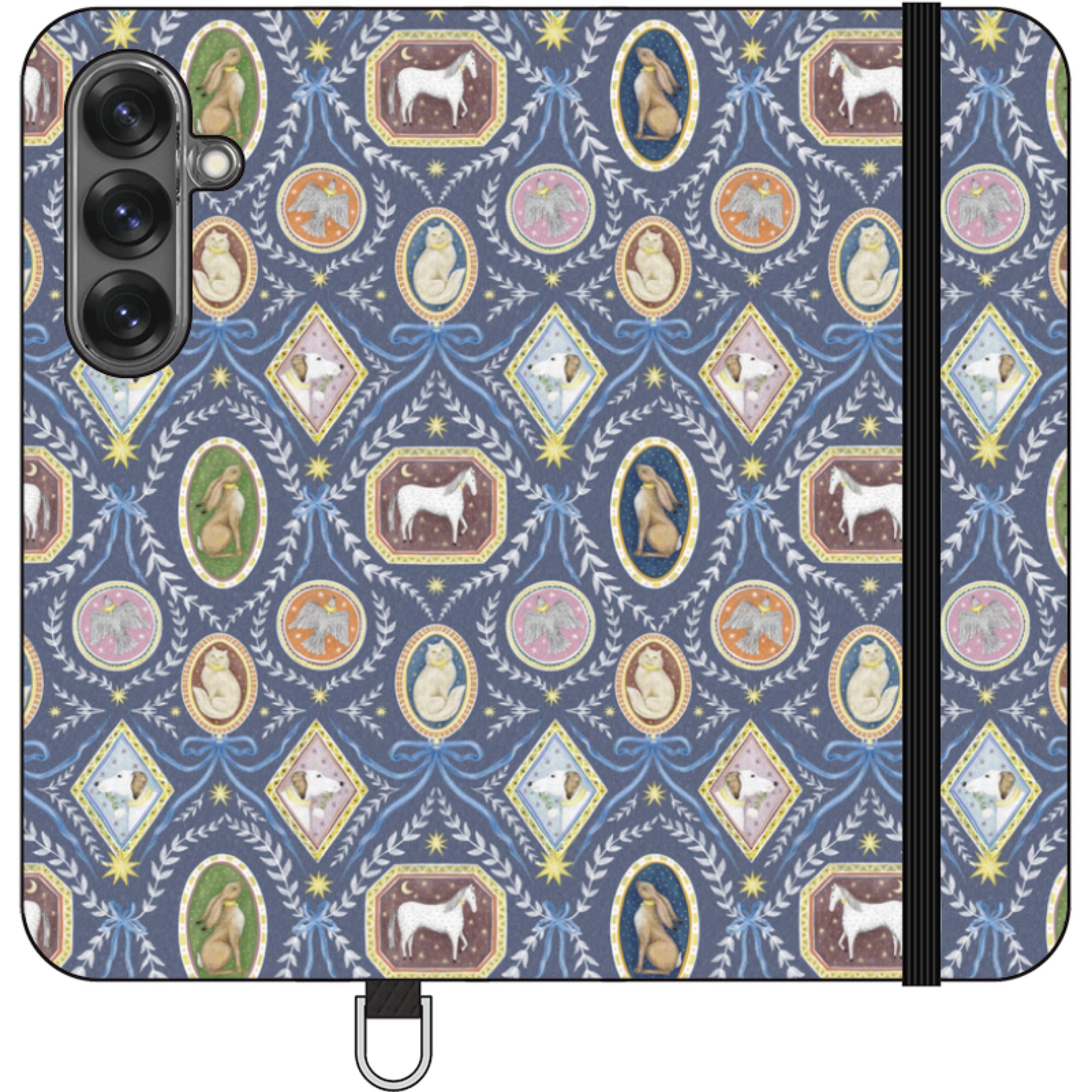 Charleston Dusk Blue Wallet Case By Catherine Rowe