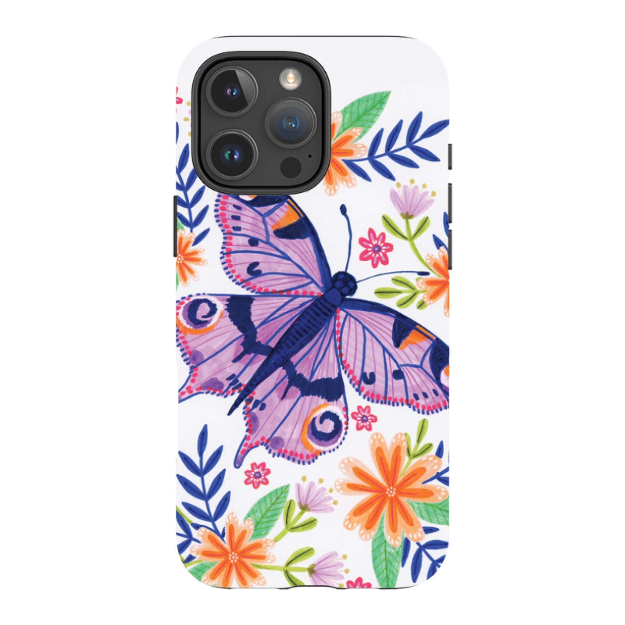 iPhone Tough Case - Floral Lilac Butterfly By Lee Foster Wilson