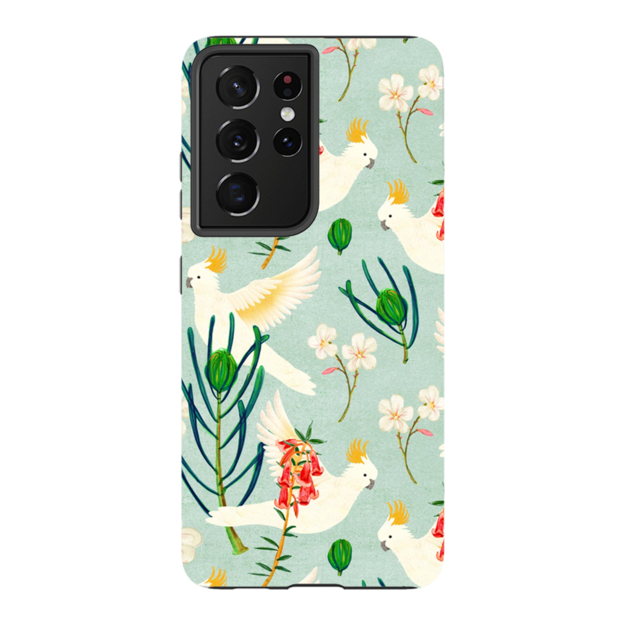 Samsung Tough Case - Cockatoo And Flowers By Katherine Quinn