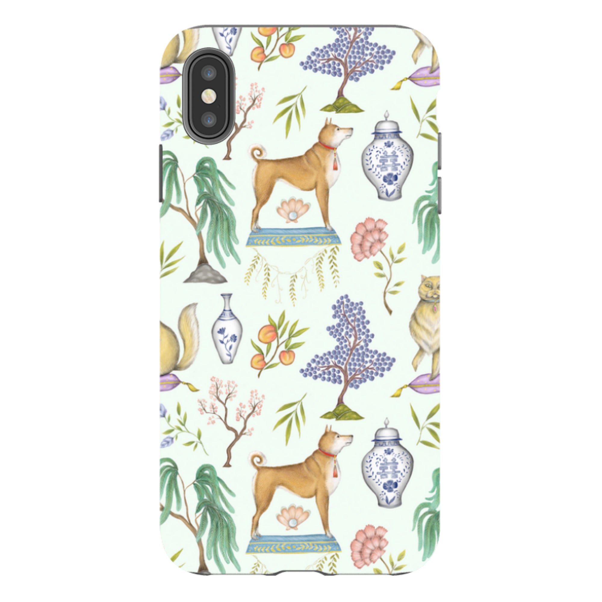 iPhone Tough Case - Chinoiserie Menagerie Green By Catherine Rowe