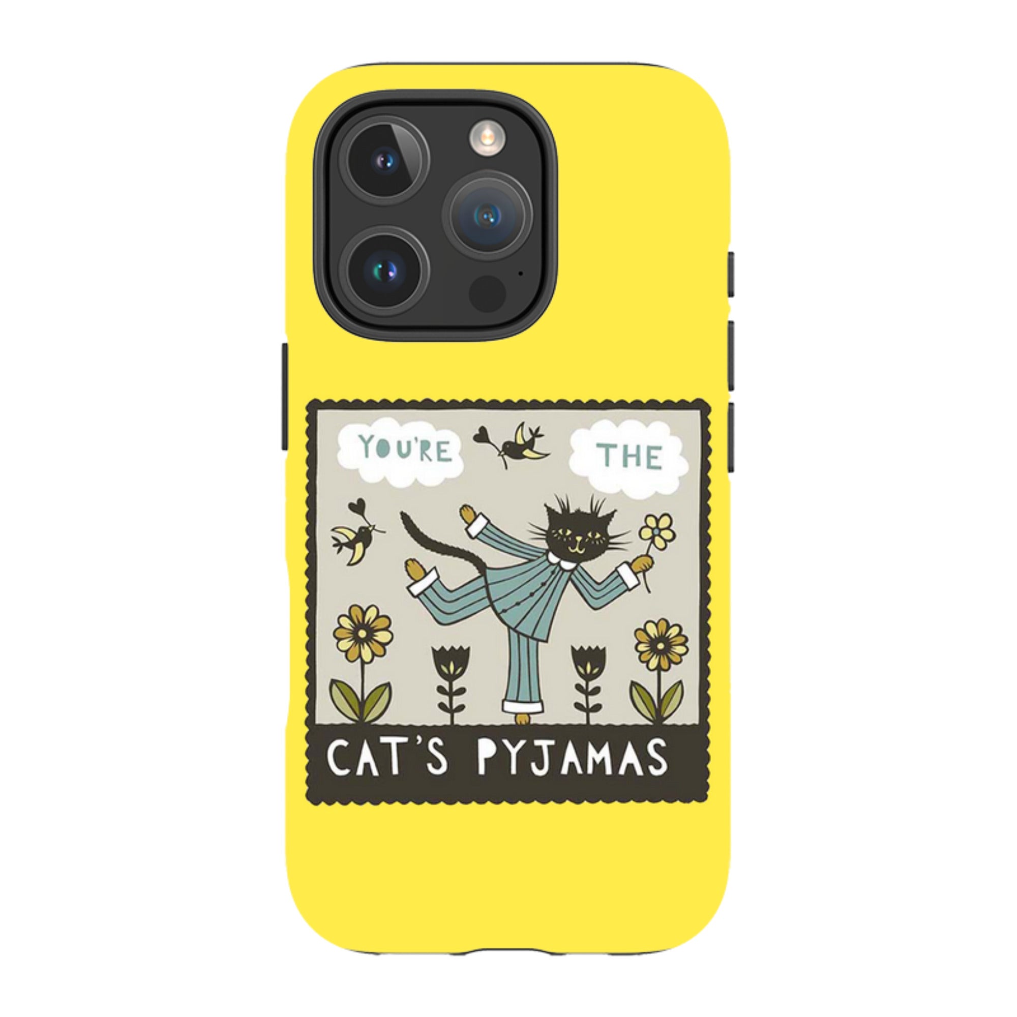 iPhone Tough Case - Cats Pyjamas Yellow By Suzy Taylor