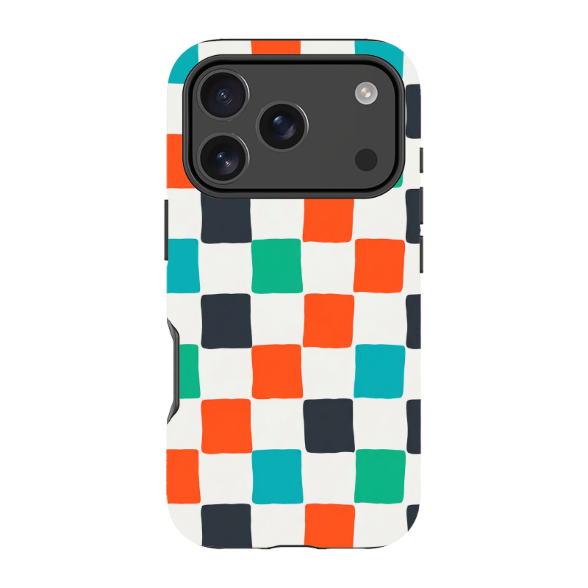 iPhone Tough Case - Multi-Color Checkerboard
