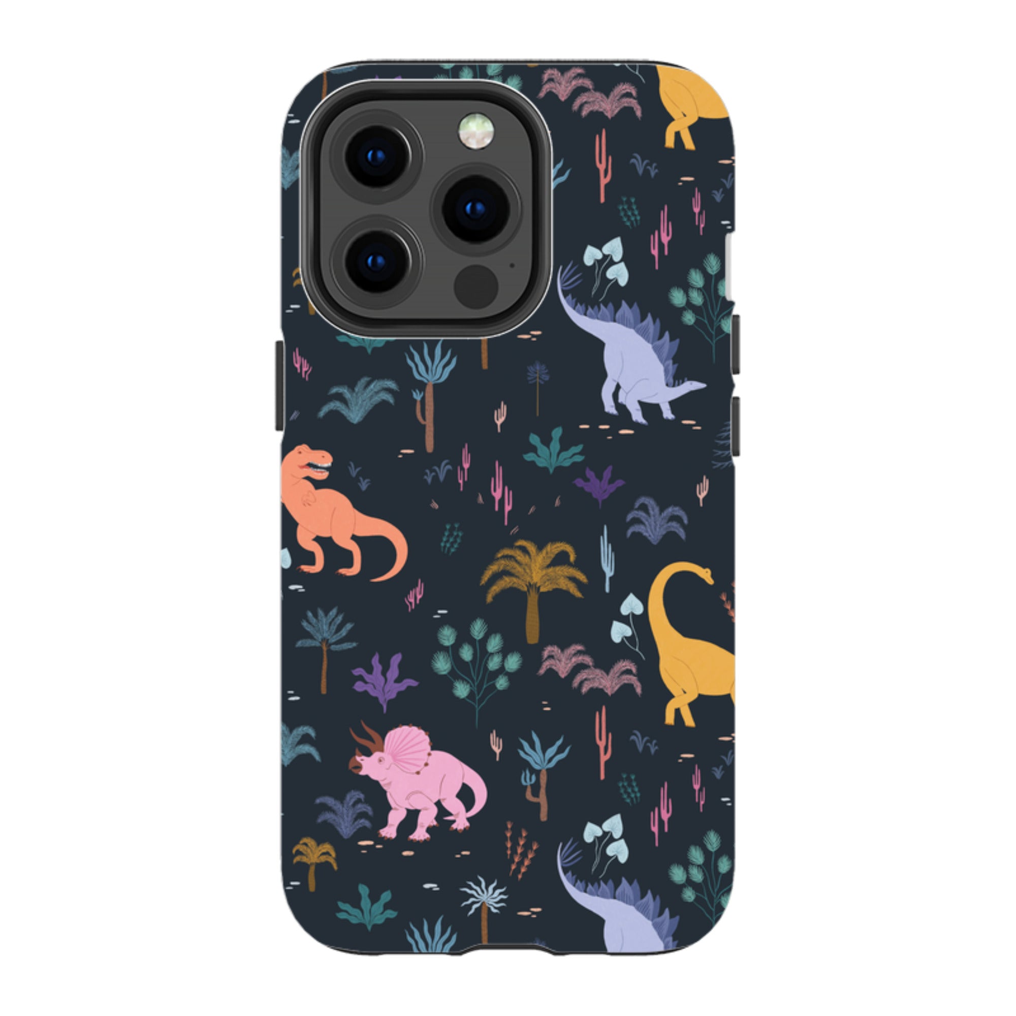 iPhone MagSafe Tough Case - Dinosaur Pattern Dark By Meghann Rader