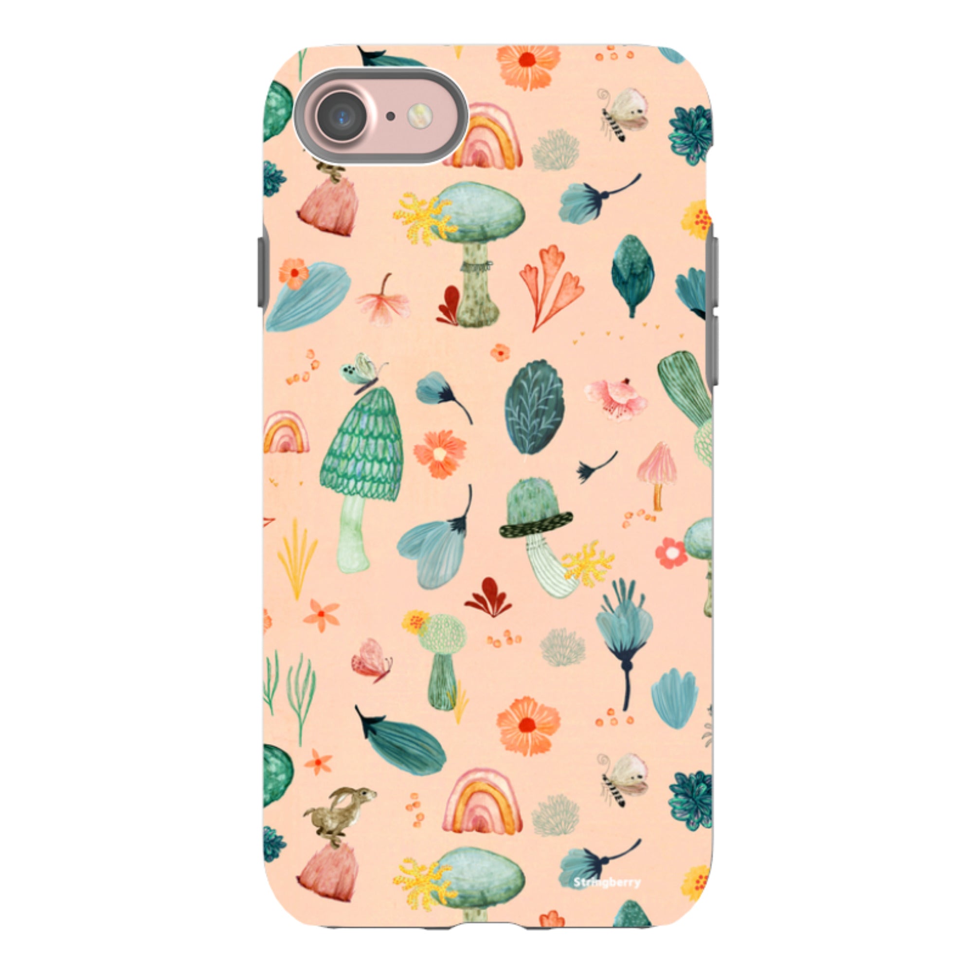 iPhone Tough Case - Mushroom World Pink By Katherine Quinn