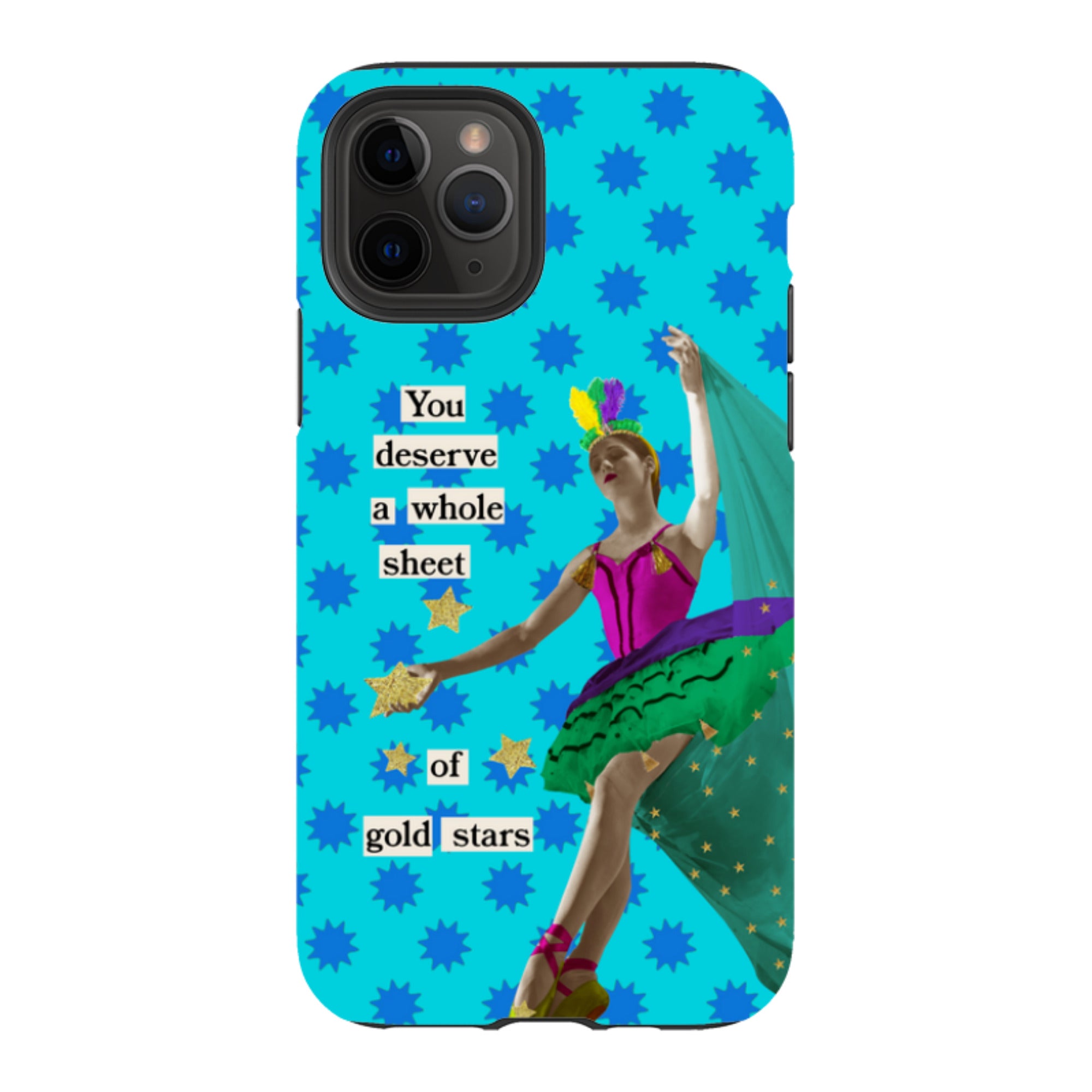 iPhone Tough Case - Gold Stars By Clare Jordan