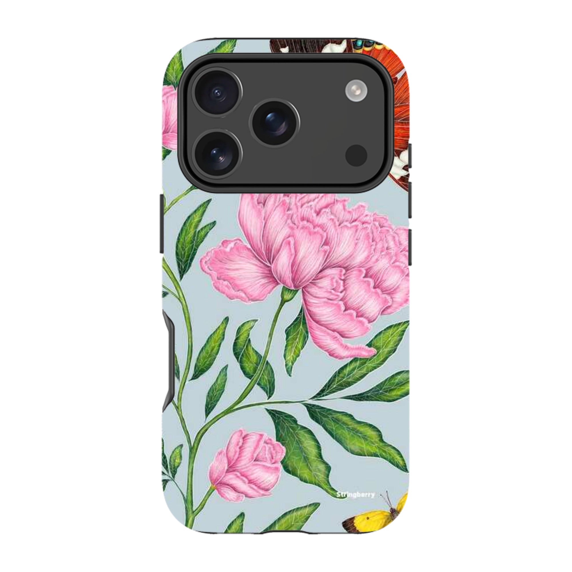 iPhone MagSafe Tough Case - Butterflies and Peonies By Catherine Rowe