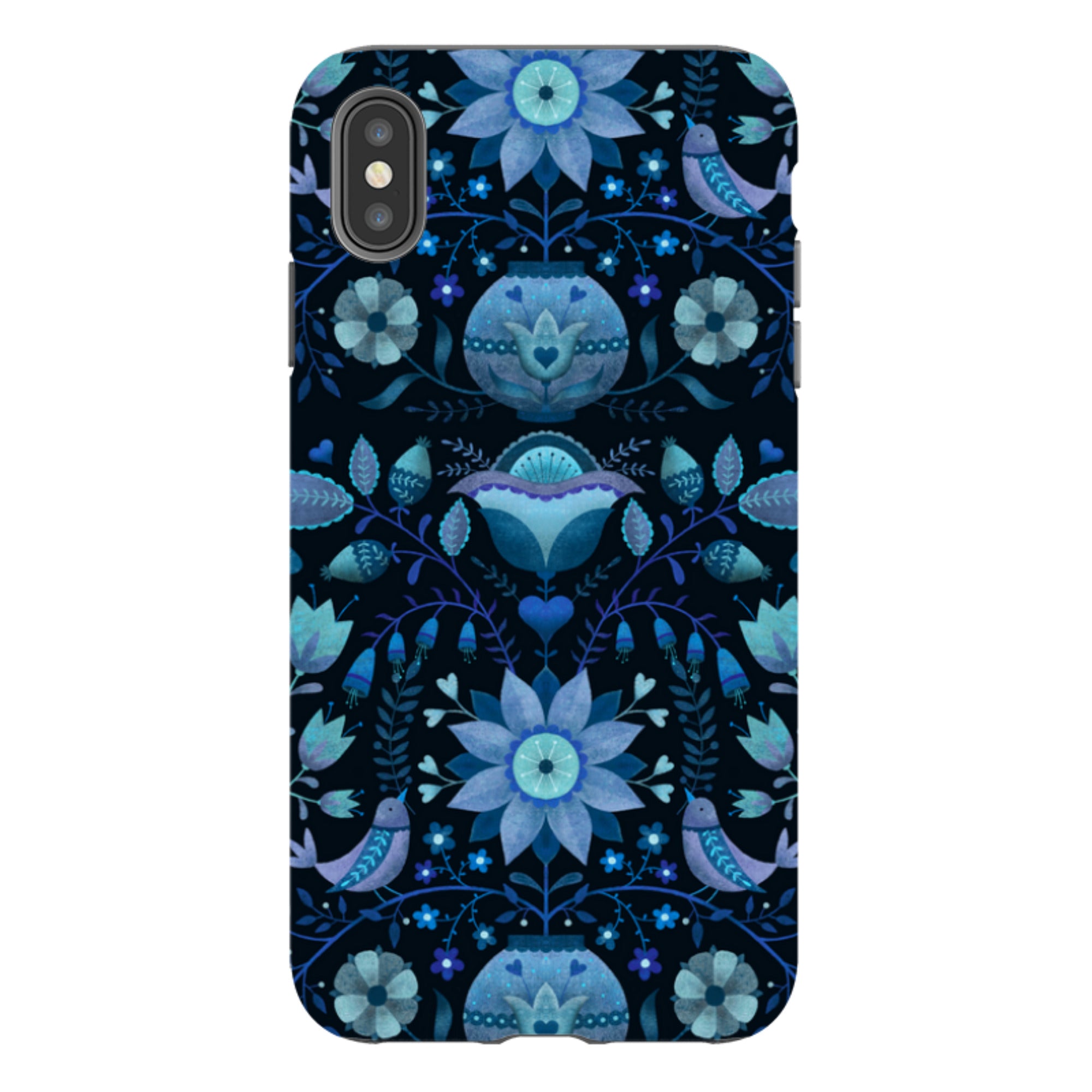 iPhone Tough Case - Blue Folk By Suzy Taylor