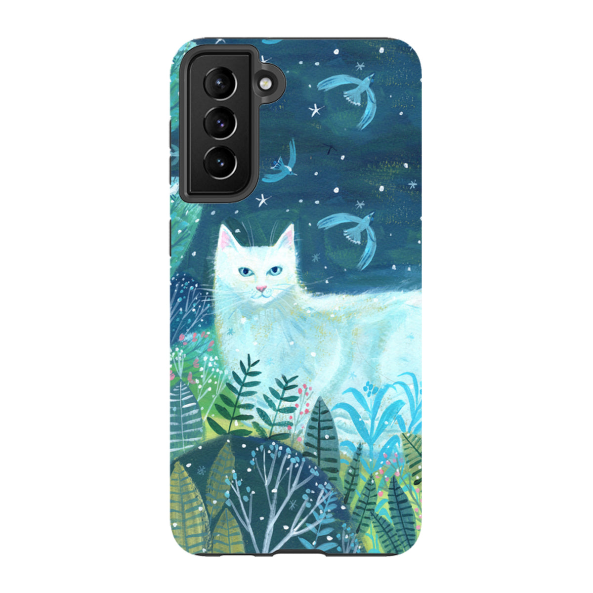 Samsung Tough Case - White Cat By Mary Stubberfield