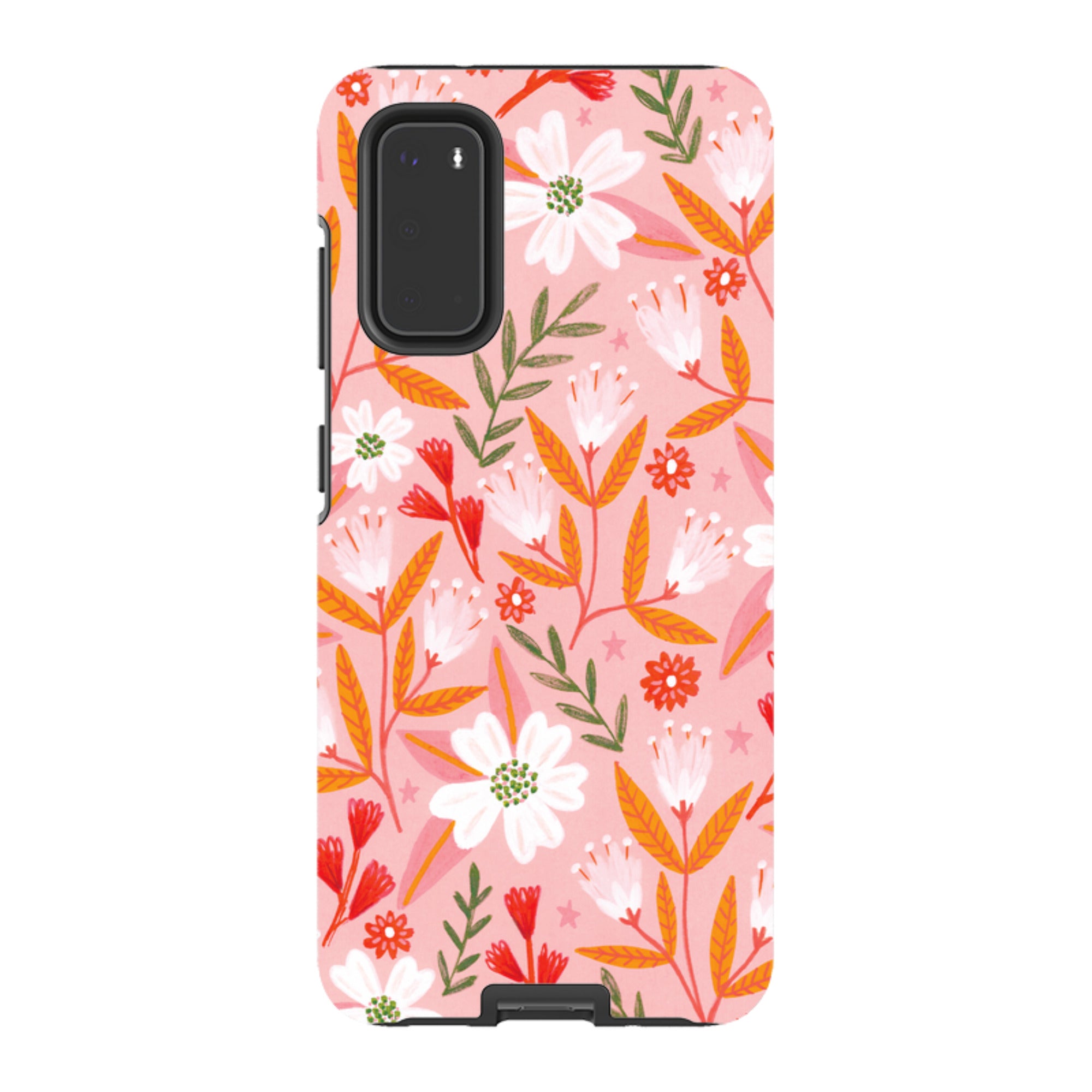 Samsung Tough Case - Pink And Orange Florals By Lee Foster Wilson