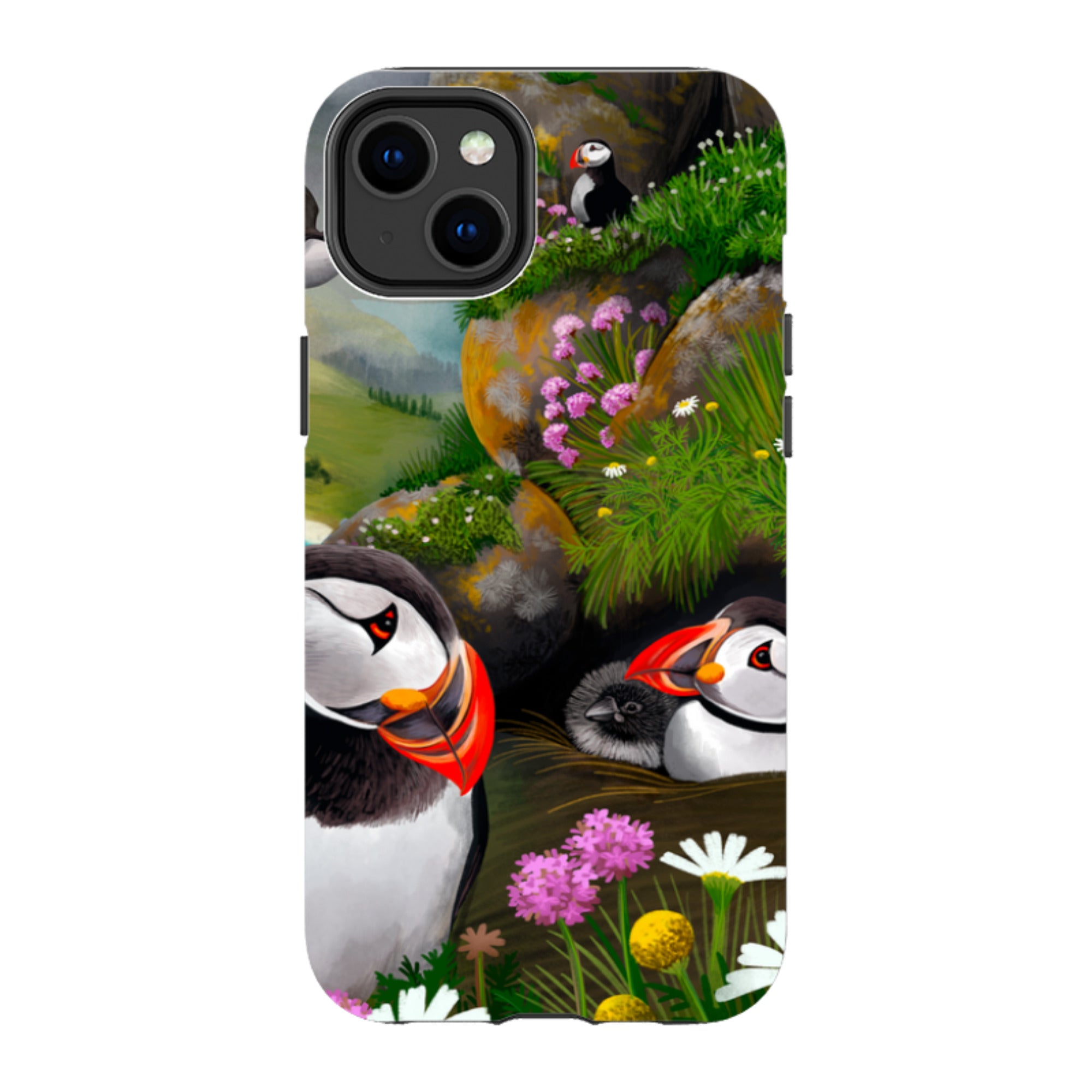 iPhone Tough Case - Puffin Family By Anna Stead