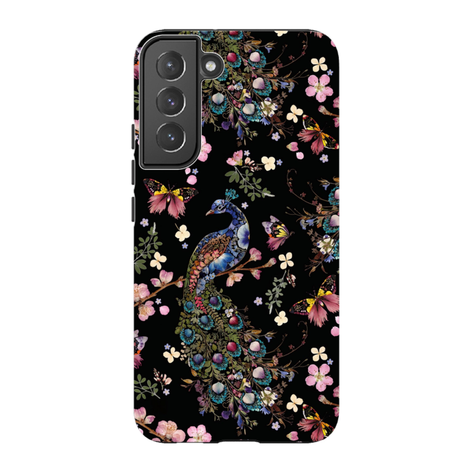 Samsung Tough Case - Peacock and Cherry Blossoms Dark By Helen Ahpornsiri