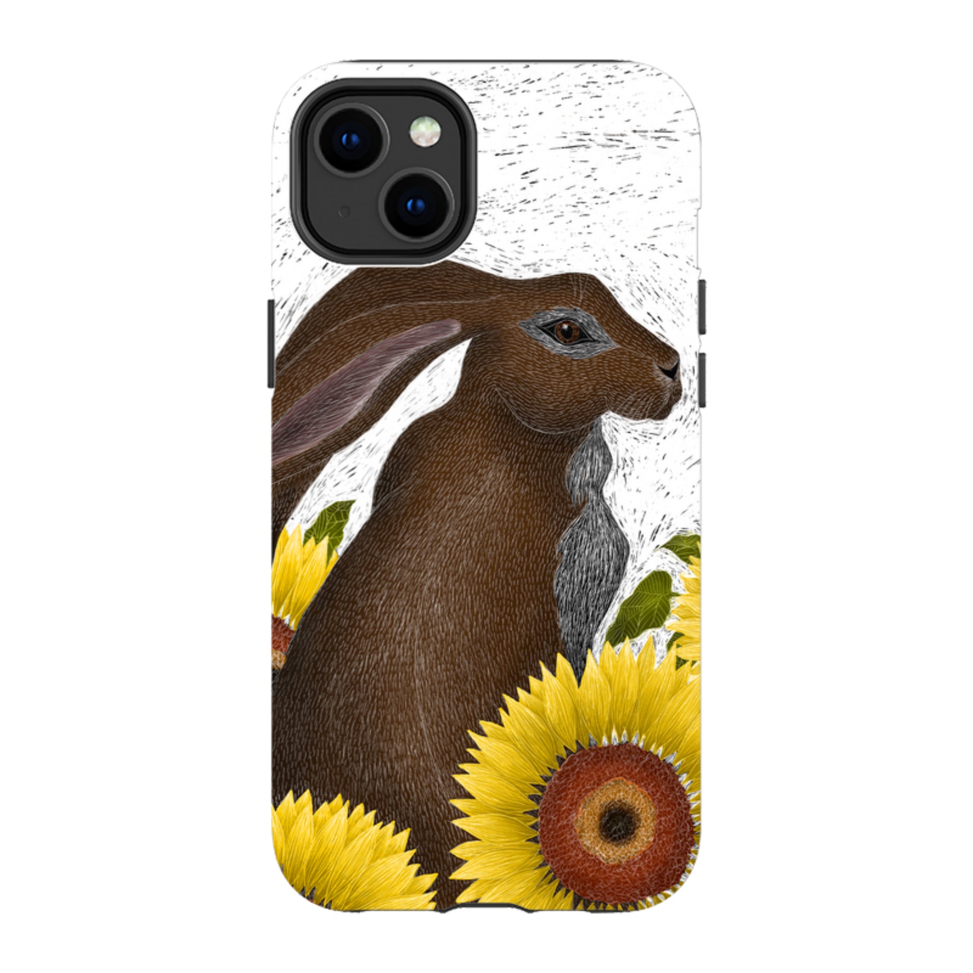 iPhone MagSafe Tough Case - Hare With Sunflowers By Catherine Rowe
