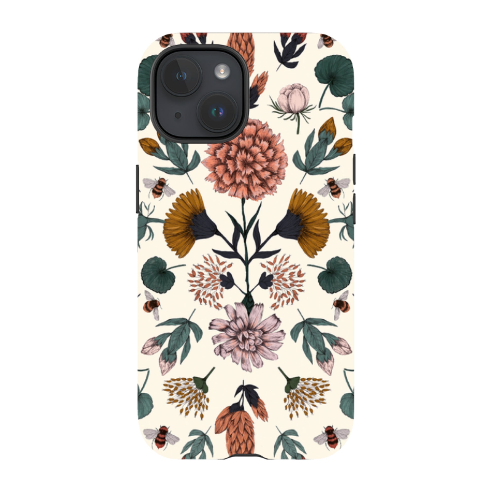 iPhone Tough Case - Floral Bees By Jade Mosinski