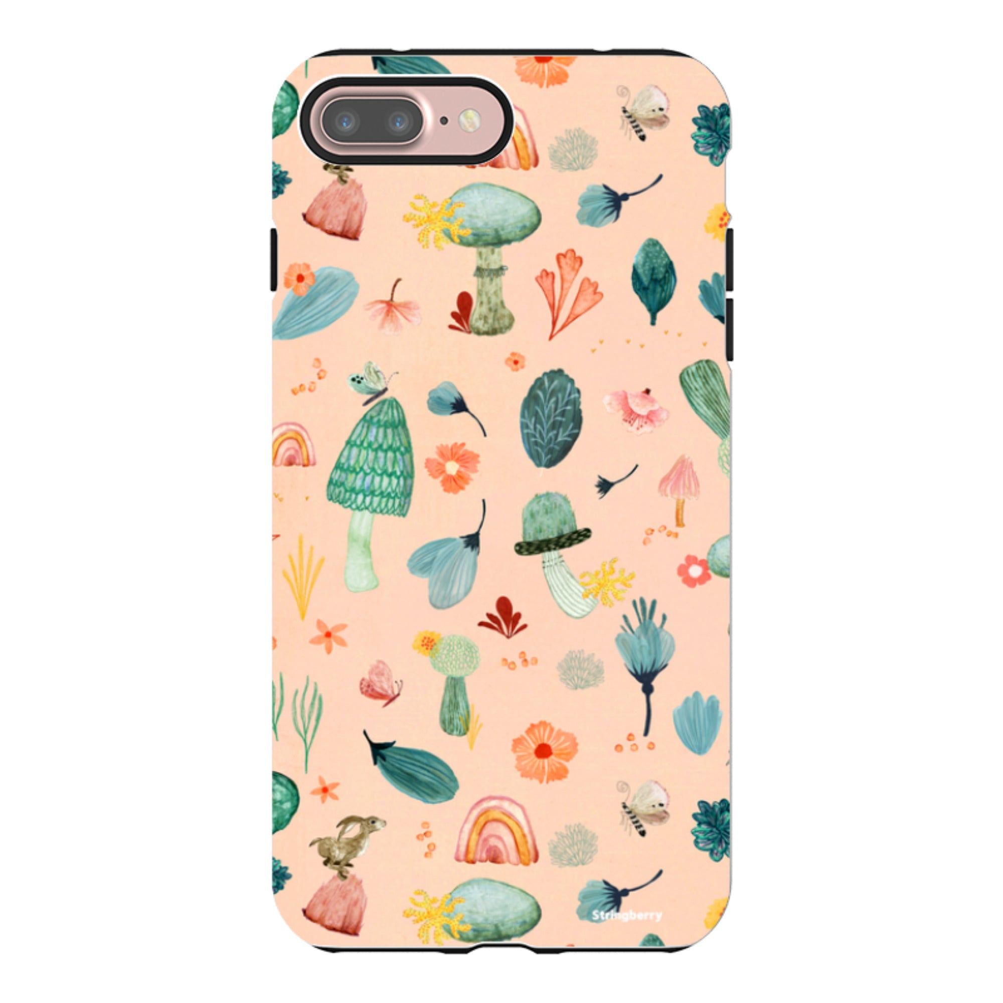 iPhone Tough Case - Mushroom World Pink By Katherine Quinn