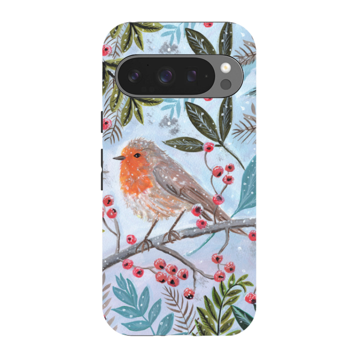 Google Tough Case - Robin With Berries By Mary Stubberfield