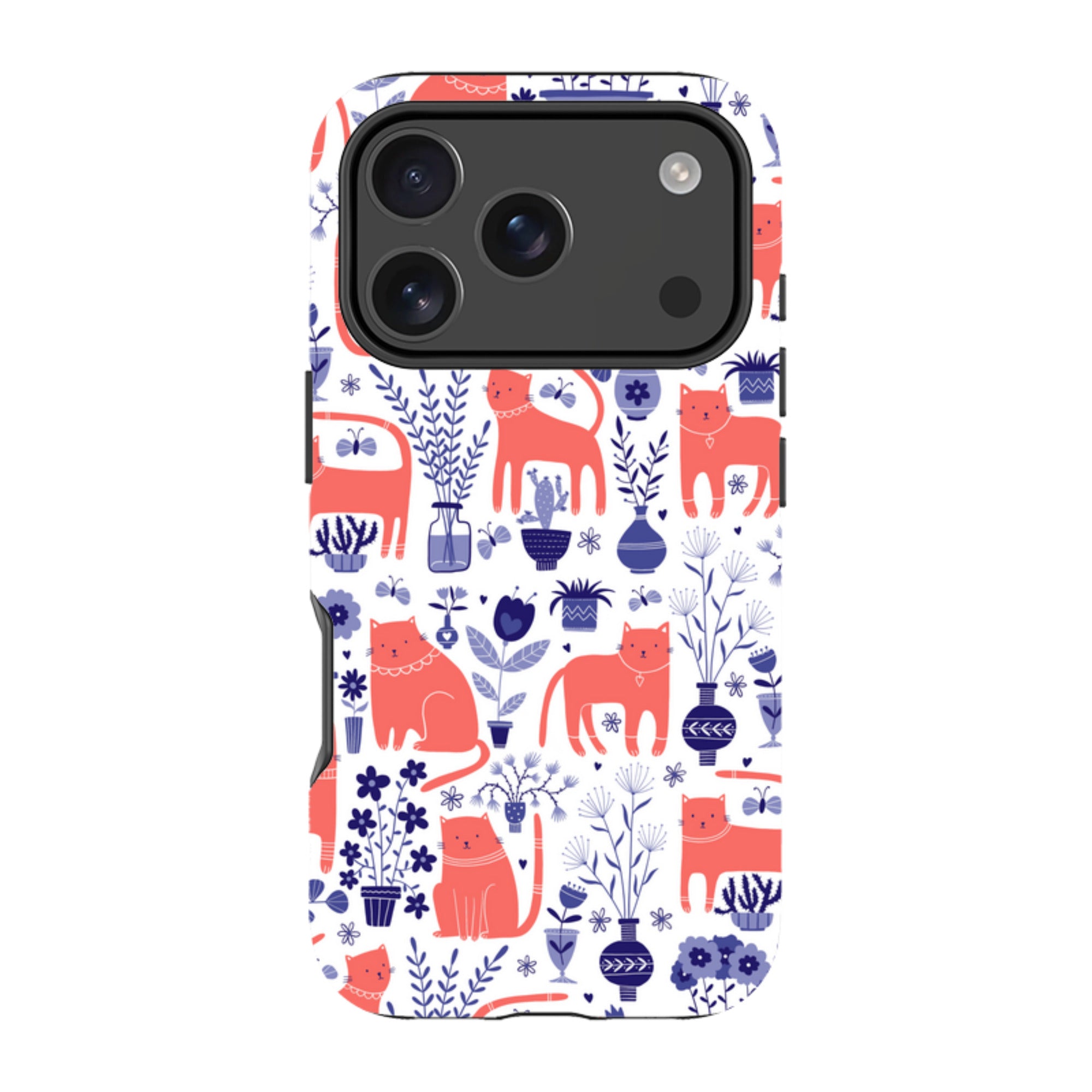 iPhone Tough Case - Coral Cats By Suzy Taylor