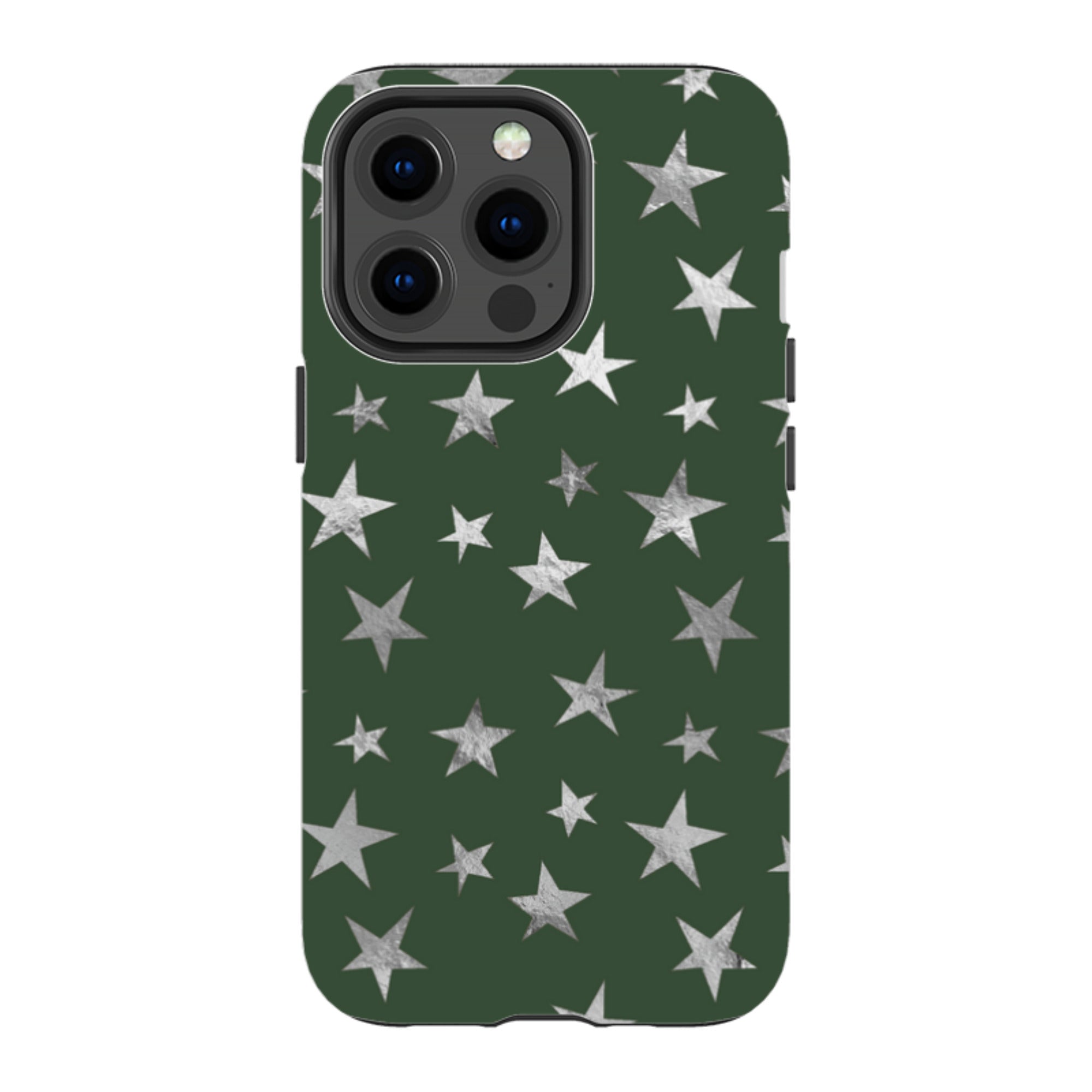 iPhone Tough Case - Green and Silver Stars