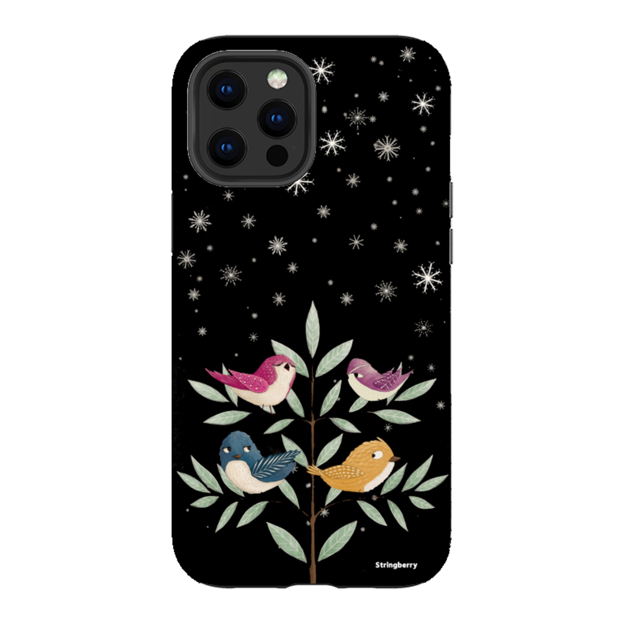 iPhone Tough Case - Garden Birds Black By Maja Lindberg