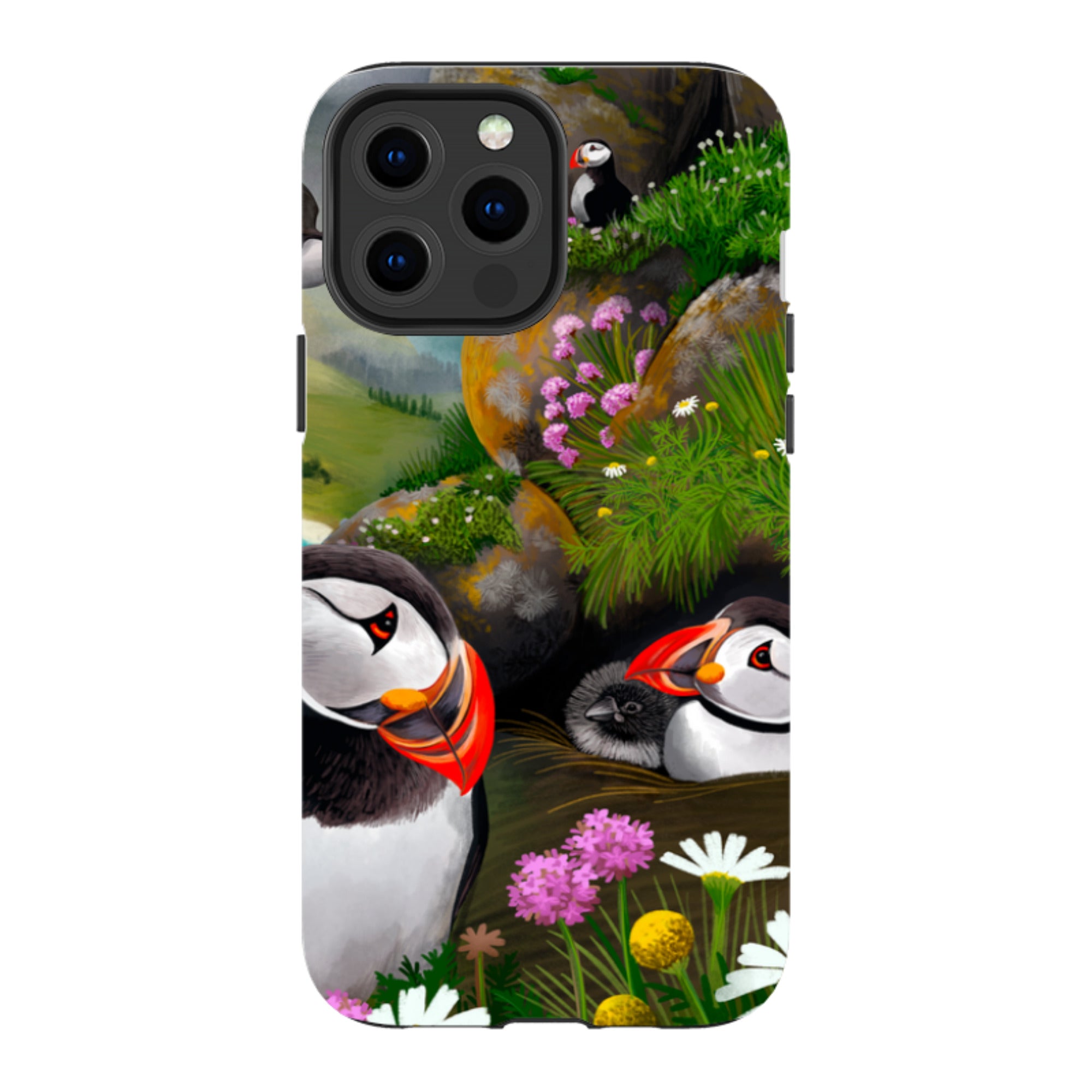 iPhone Tough Case - Puffin Family By Anna Stead