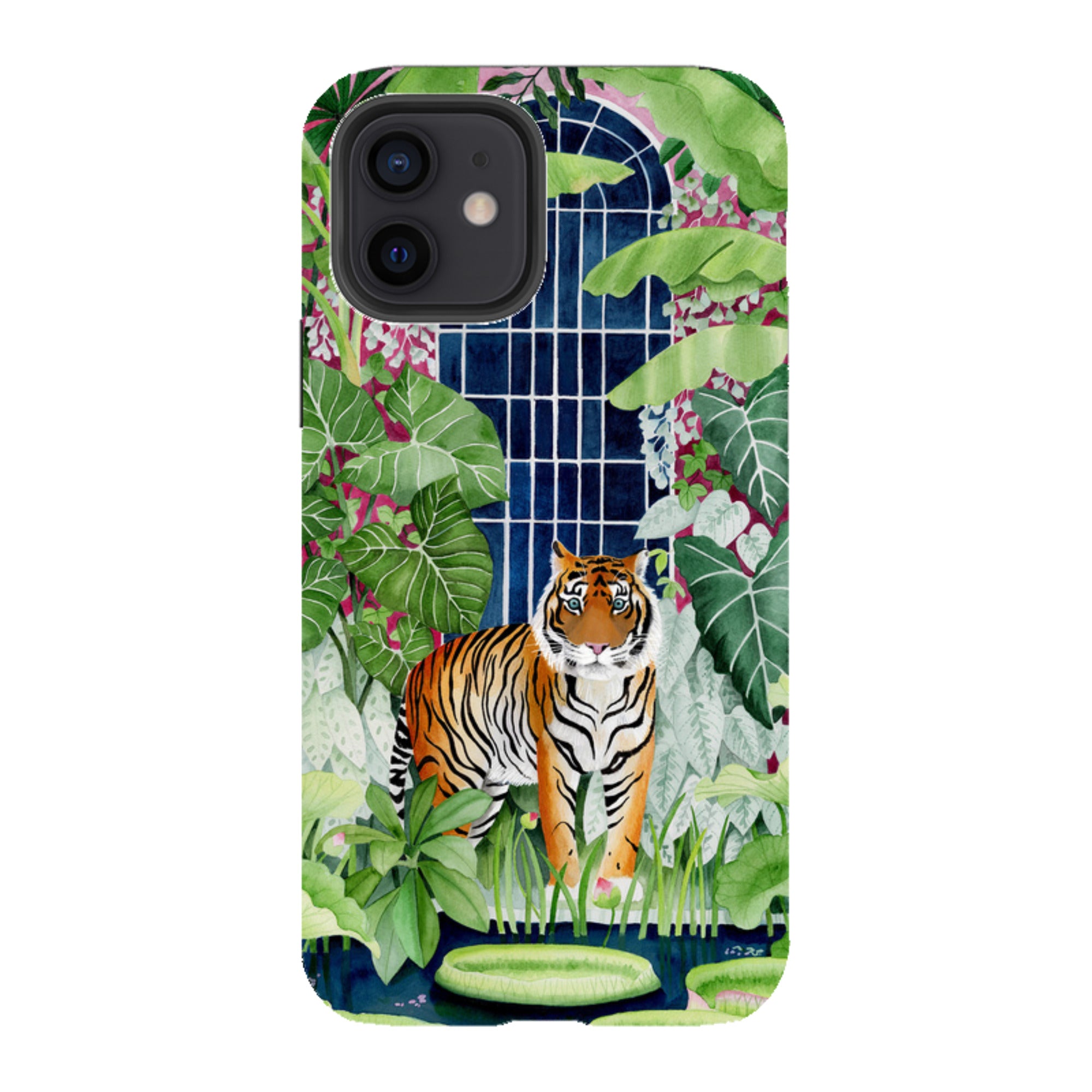 iPhone Tough Case - Green House Tiger By Bex Parkin