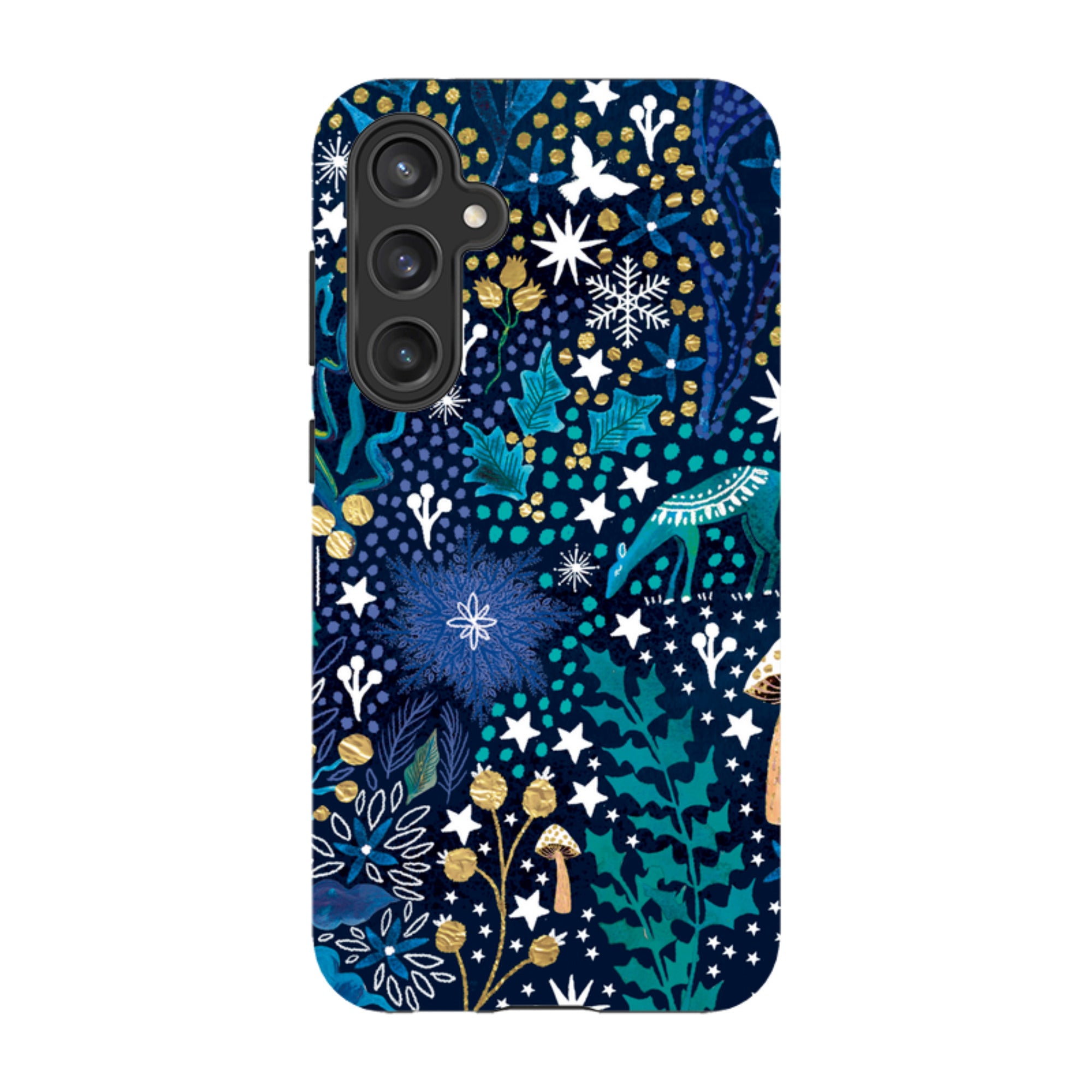 Samsung Tough Case - Winter Flowers Teal By Emma Frances Grant
