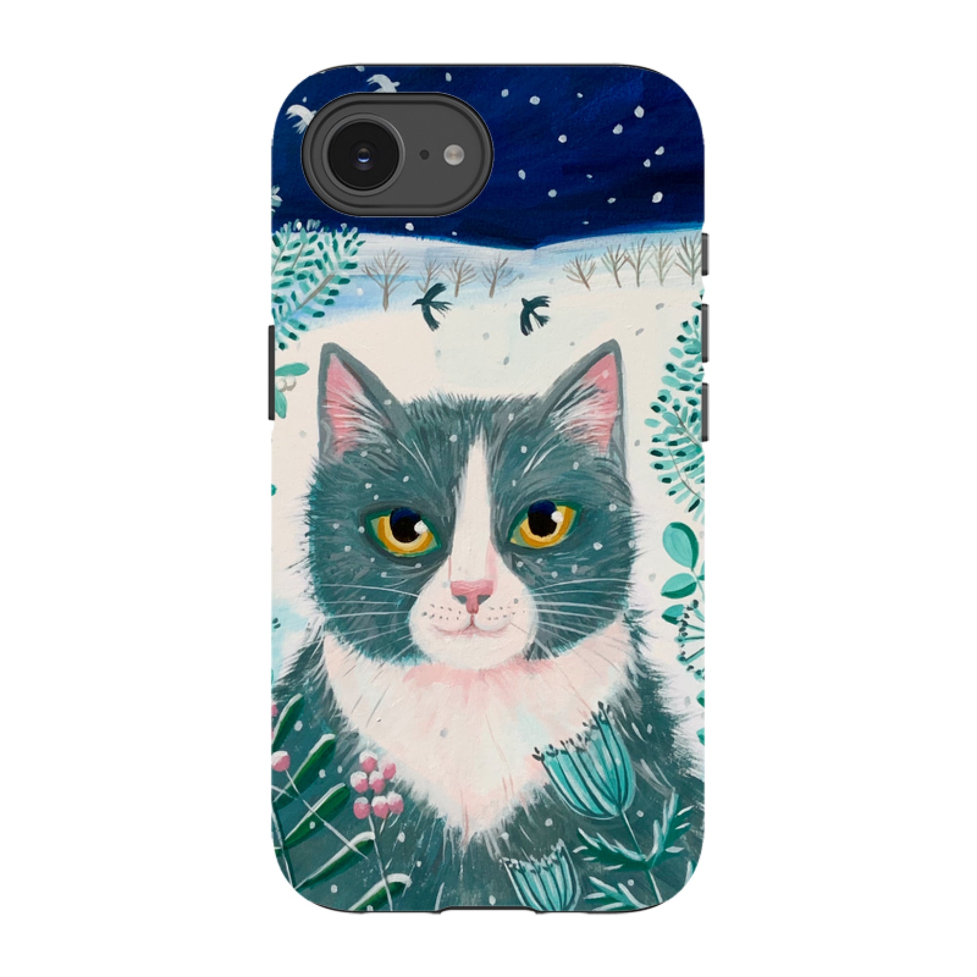 iPhone Tough Case - Xmas Cat By Mary Stubberfield