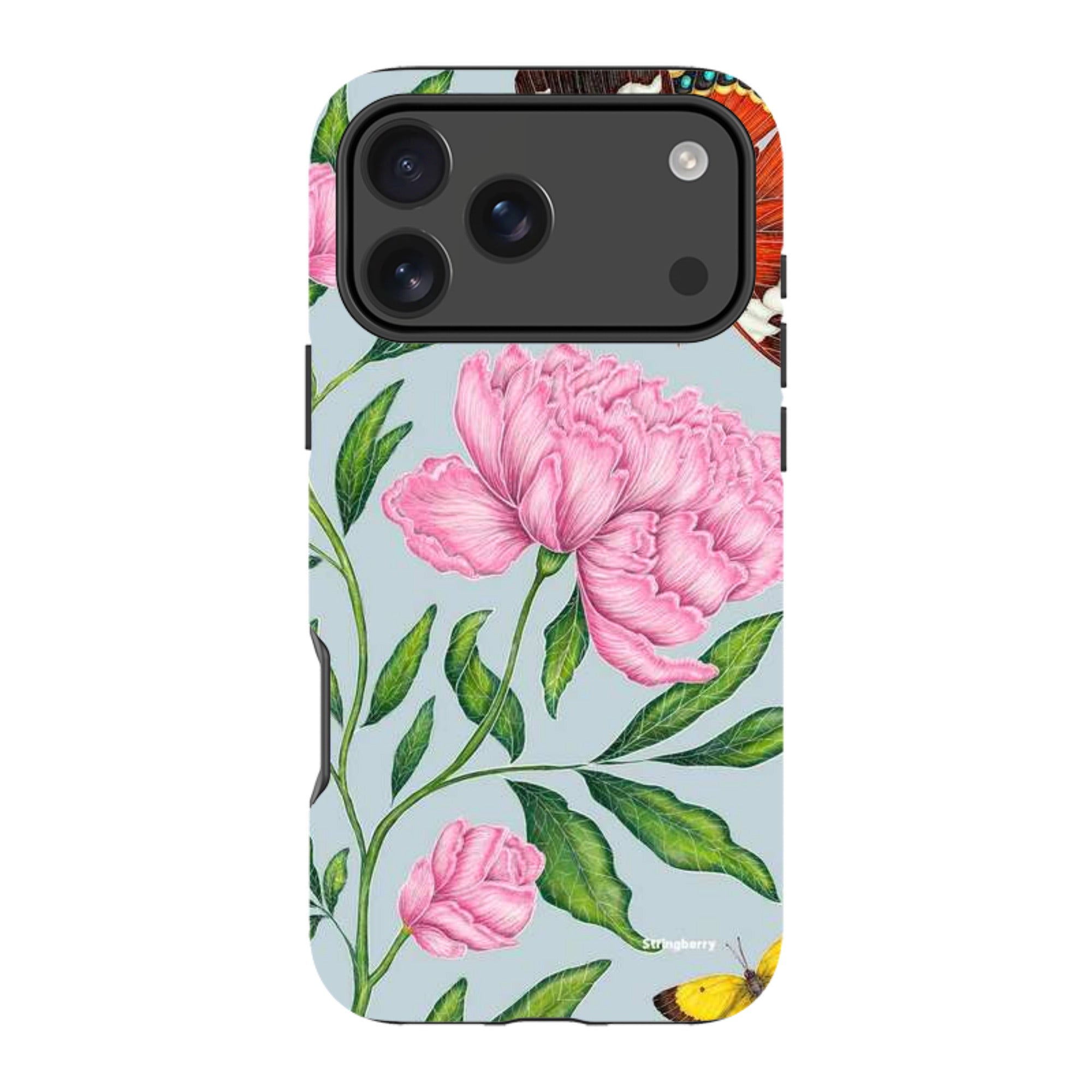 iPhone MagSafe Tough Case - Butterflies and Peonies By Catherine Rowe