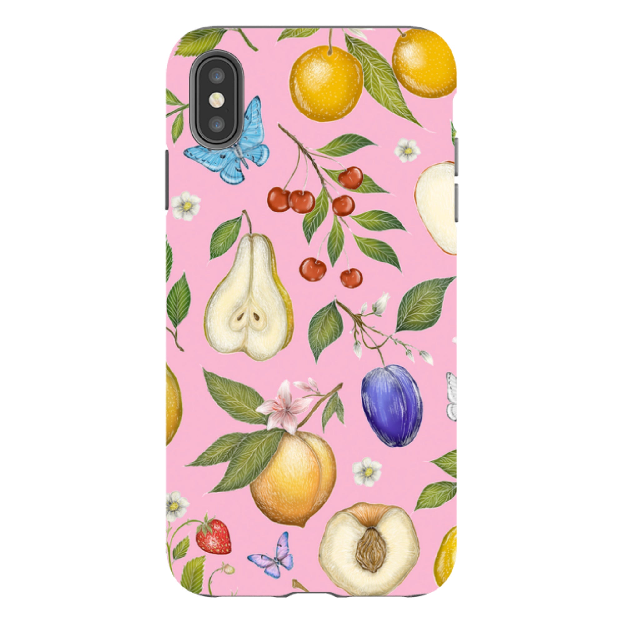 iPhone Tough Case - Pink Fruits By Catherine Rowe