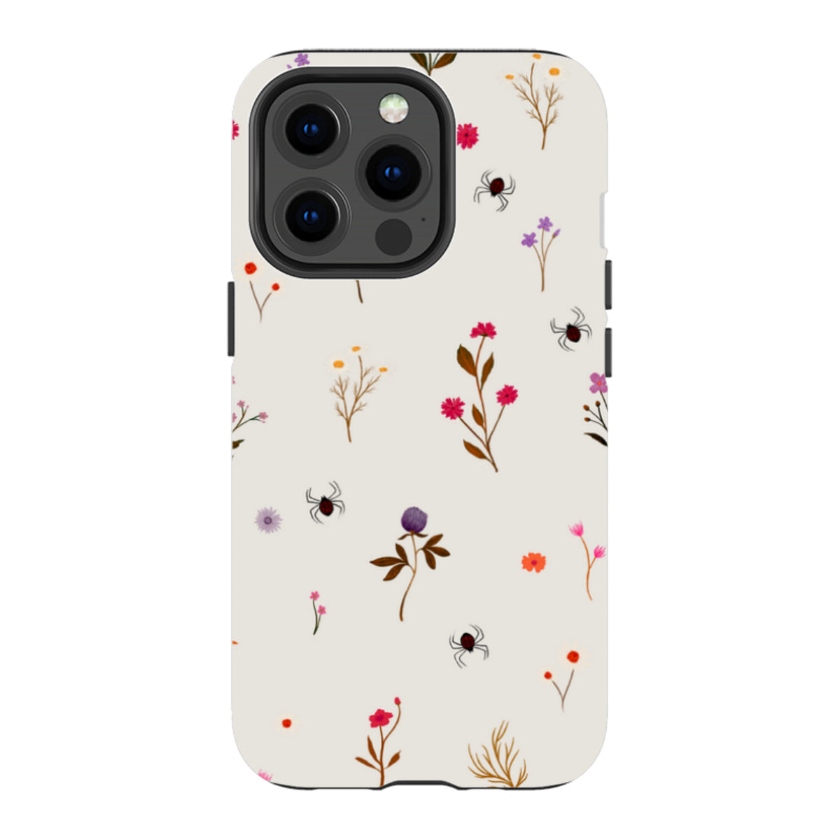 iPhone Tough Case - Florals and Spiders - Stone By Katherine Quinn