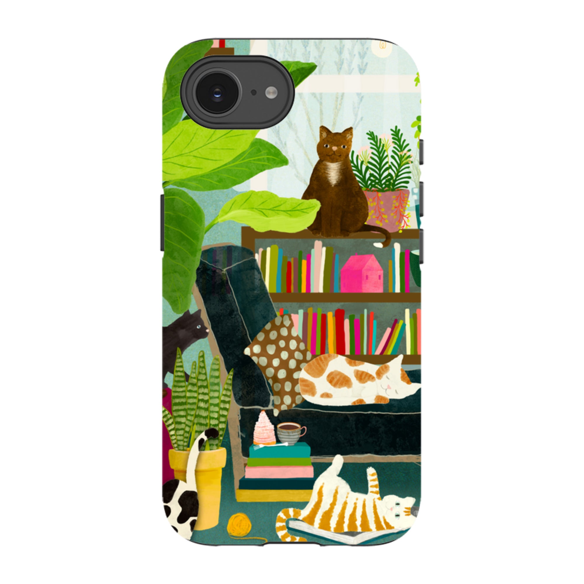 iPhone Tough Case - Cat Library By Katherine Quinn