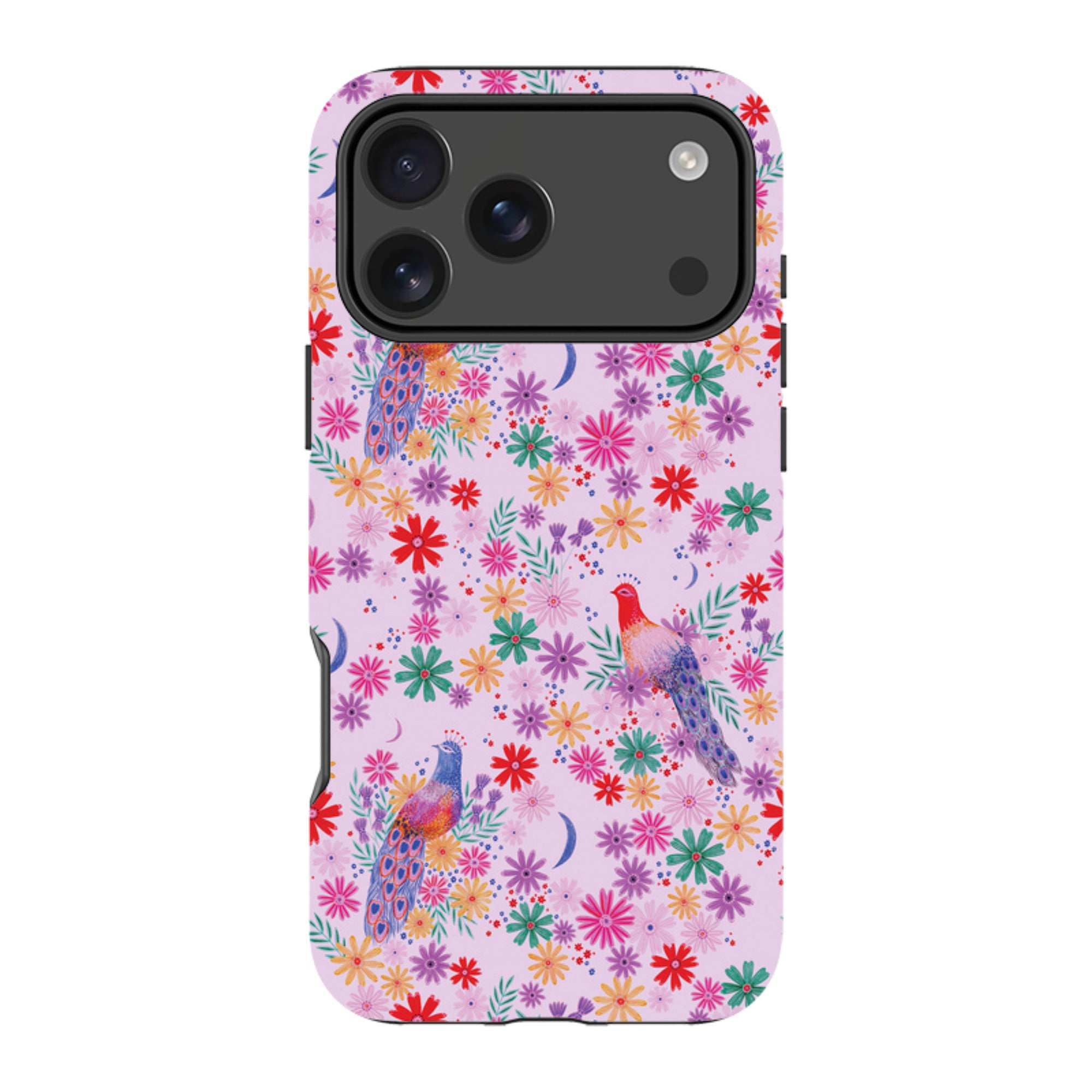 iPhone Tough Case - Peacock Pattern Lilac By Lee Foster Wilson